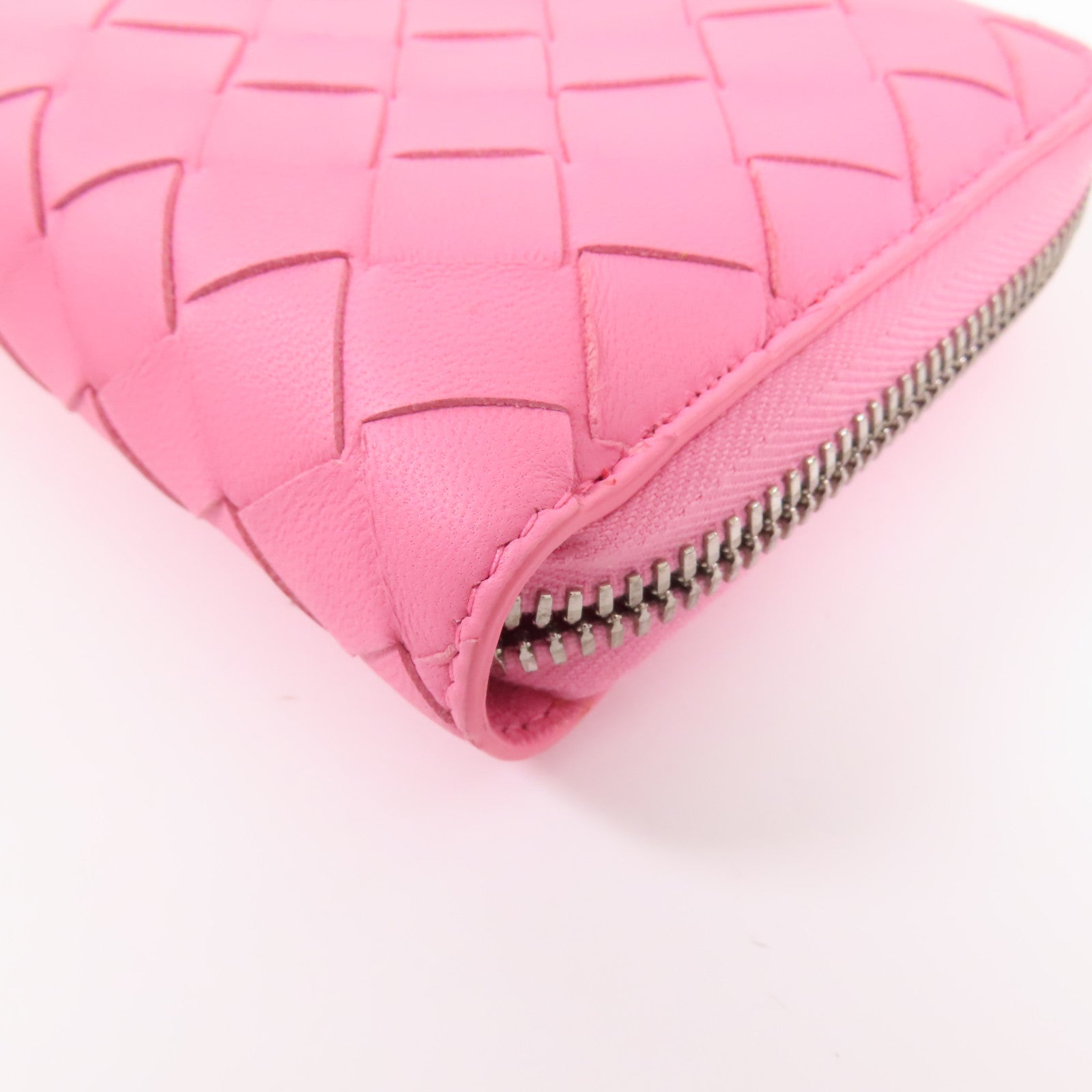 BOTTEGA VENETA 牛皮皮革Long Round Wallet銀扣長錢包