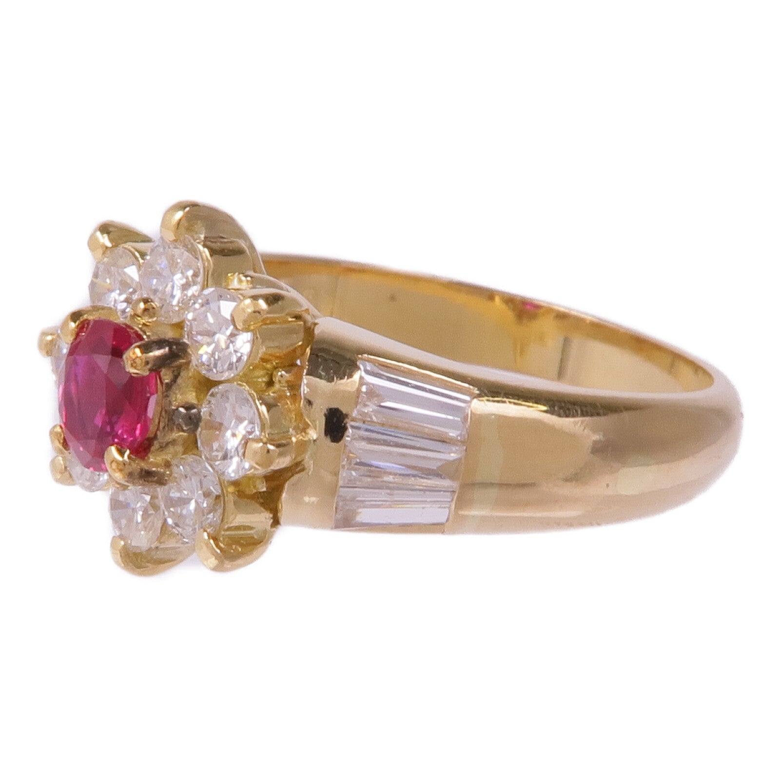 JEWELRY 18K黃金Ruby Diamond Ring紅寶石/鑽石戒指US#6