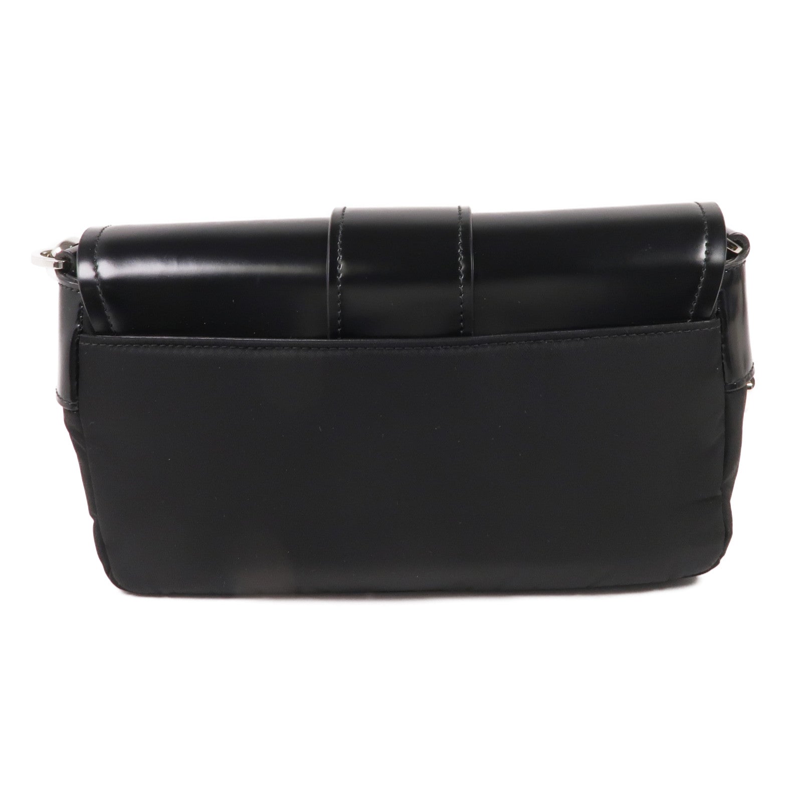 PRADA 尼龍/皮革Shoulder Bag銀扣肩背袋