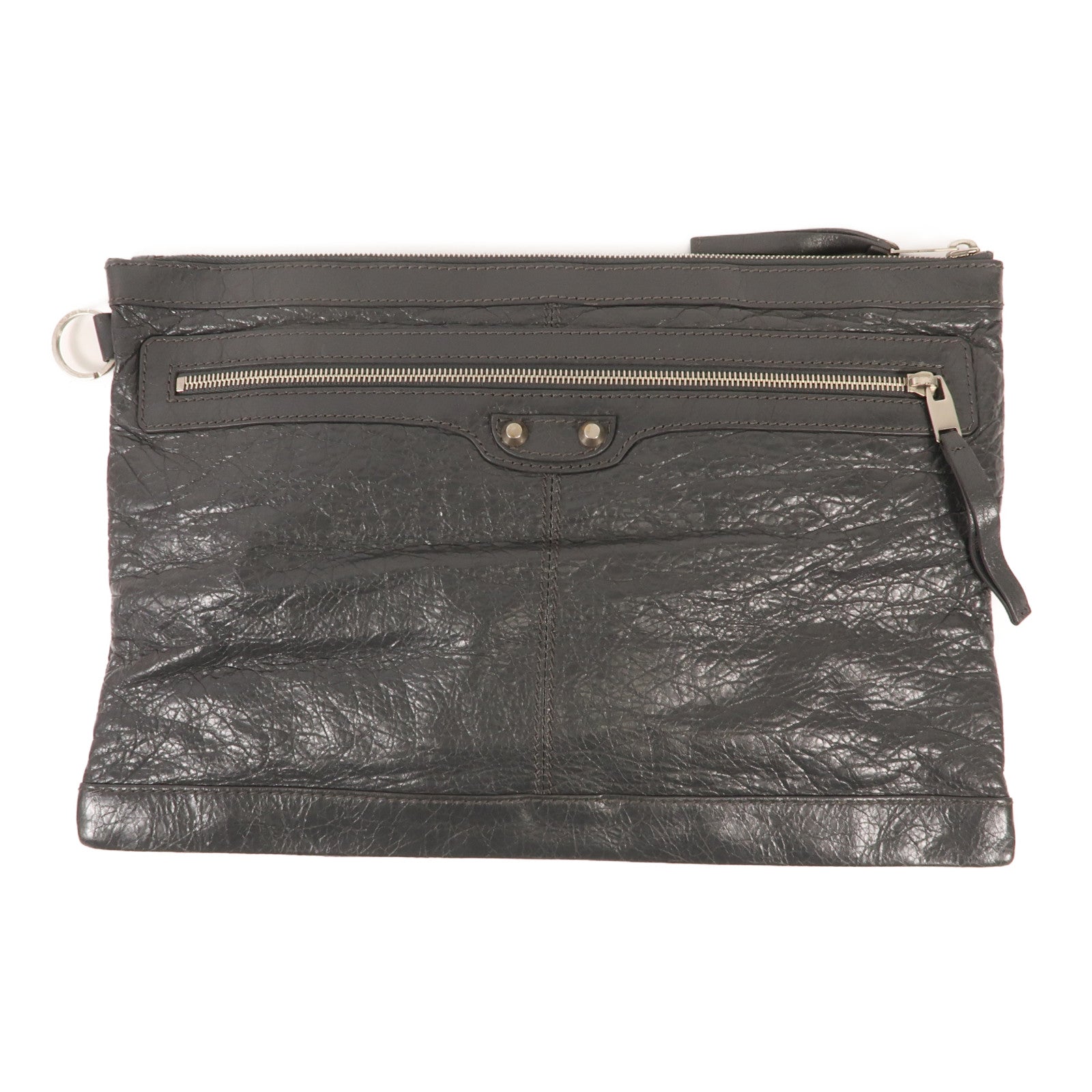 BALENCIAGA 牛皮皮革Classic City Large Pouch銀扣手拿包