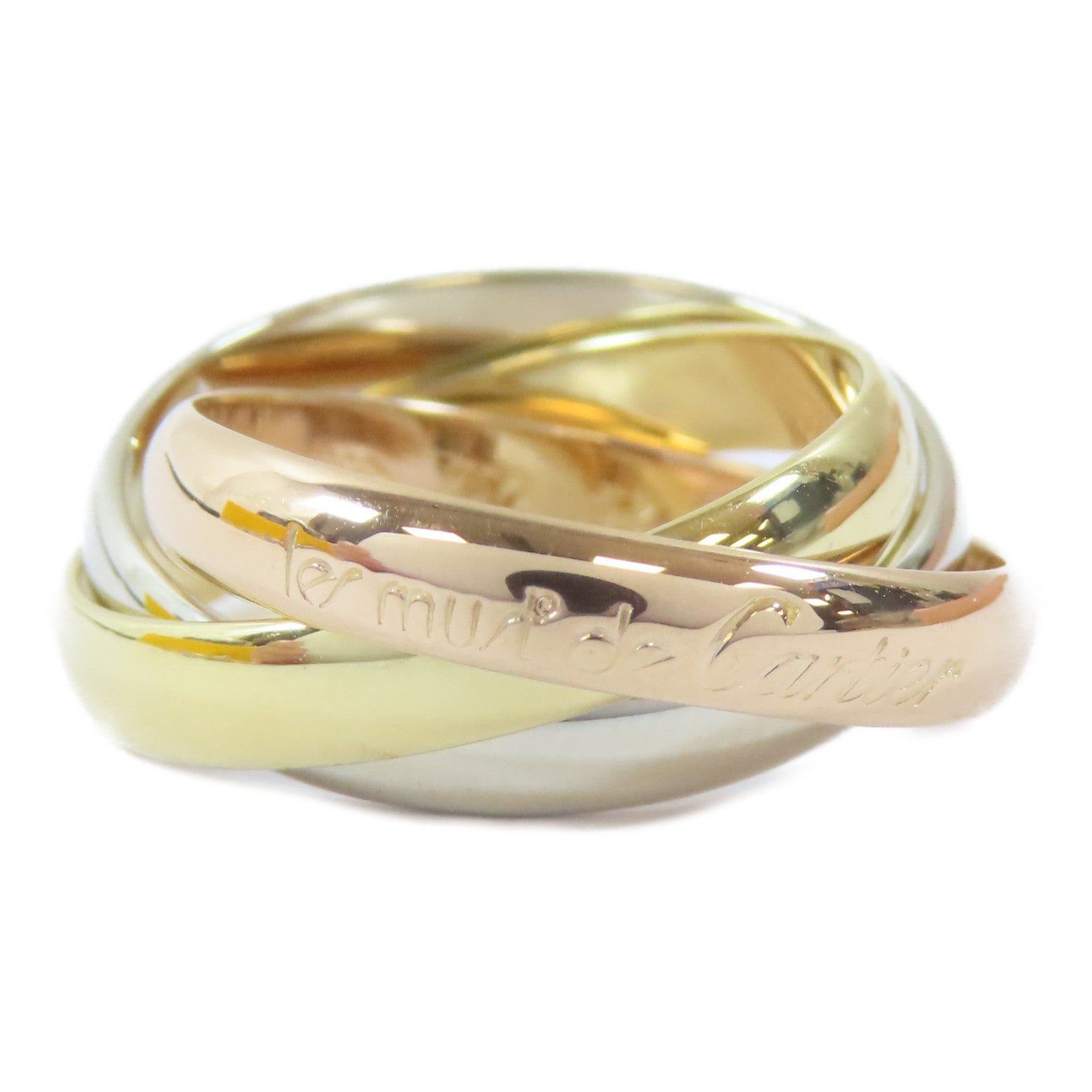 CARTIER 18K黃金/白金/玫瑰金Trinity Ring戒指Cartier#52/US#6.25