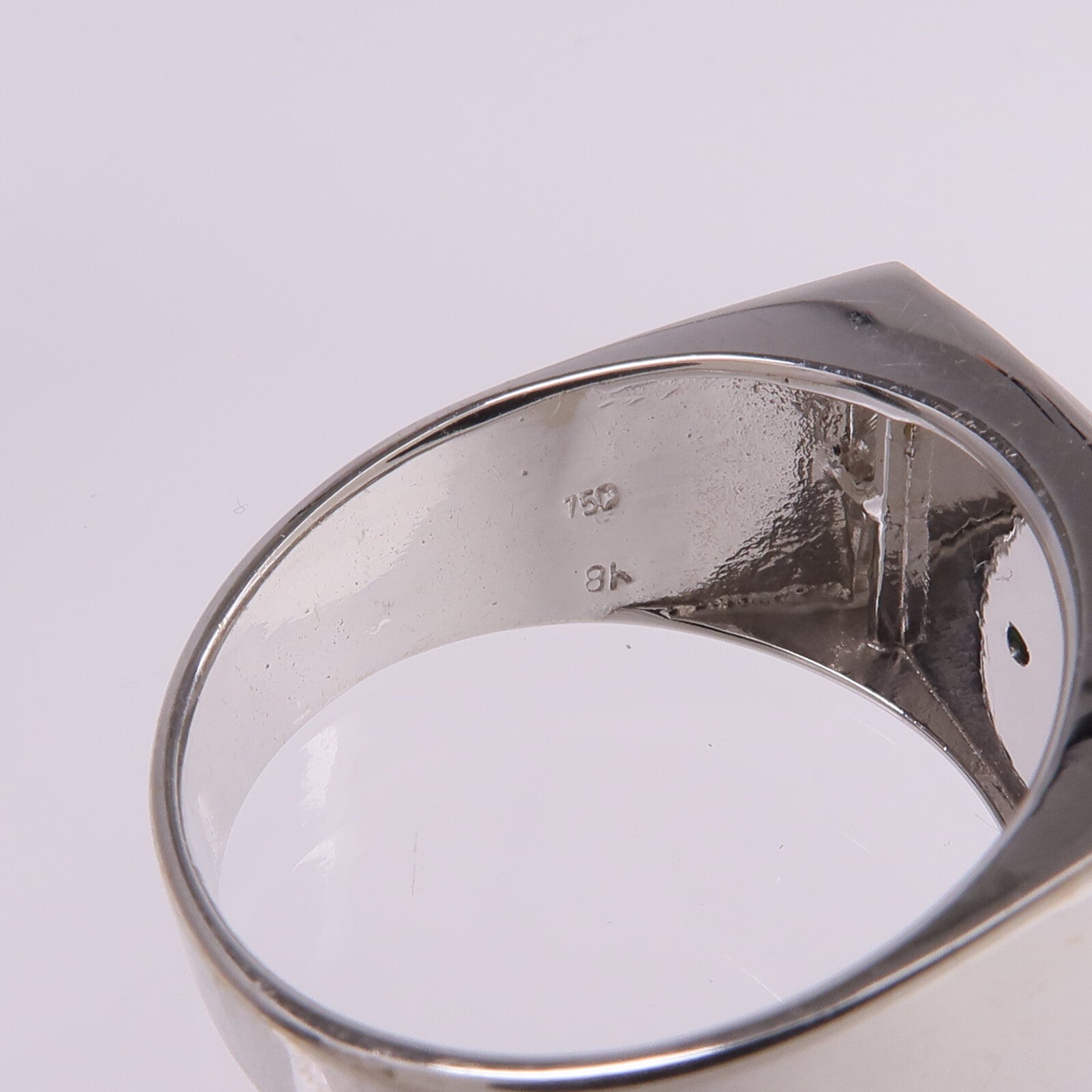 JEWELRY 18K白金Jade Diamond Ring翡翠/鑽石戒指US#8.5