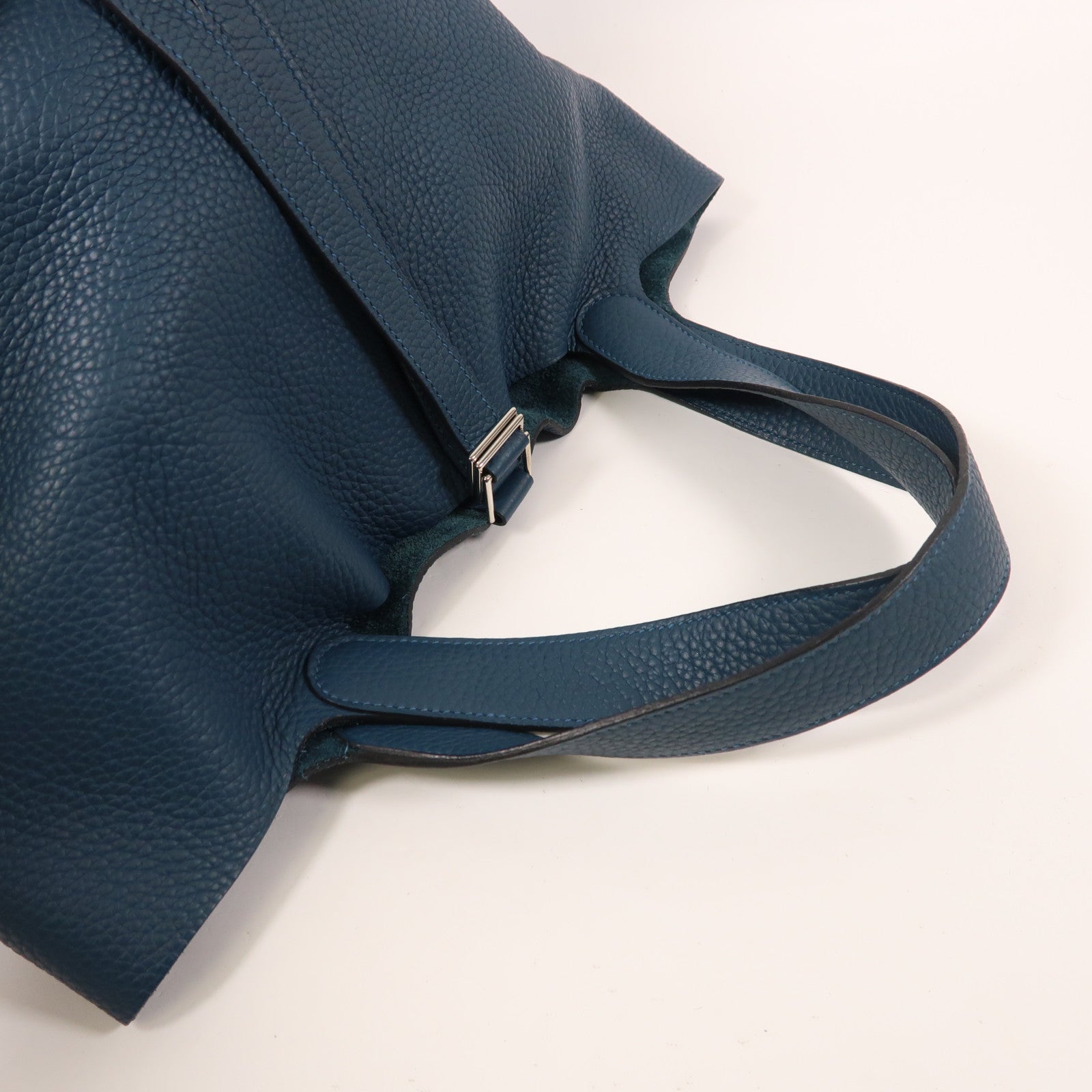 HERMES Clemence皮革Picotin GM銀扣手挽袋Colvert