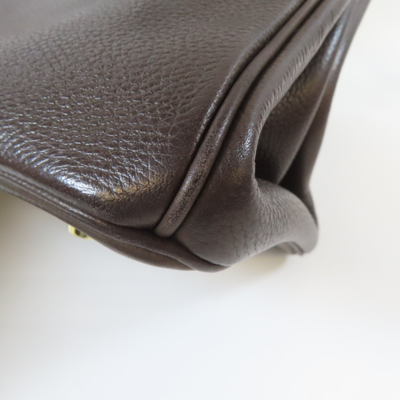 HERMES Clemence皮革Birkin30金扣手挽袋Chocolate啡色