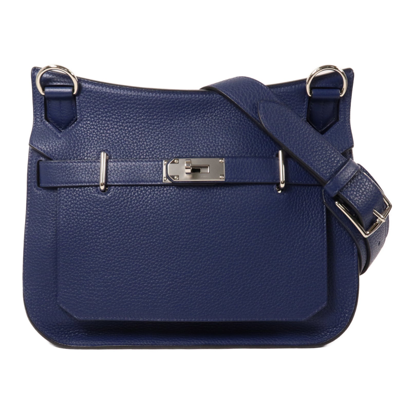 HERMES Clemence皮革Jypsiere 31肩背袋Bleu Saphir