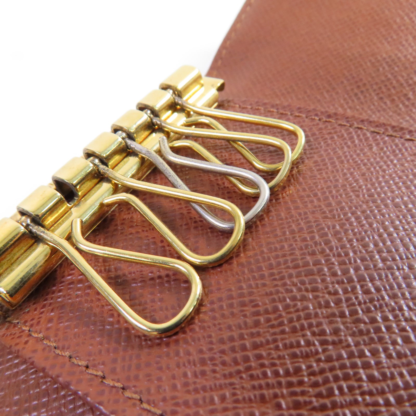 LOUIS VUITTON Monogram 5 Key Holder金扣鎖匙包啡色