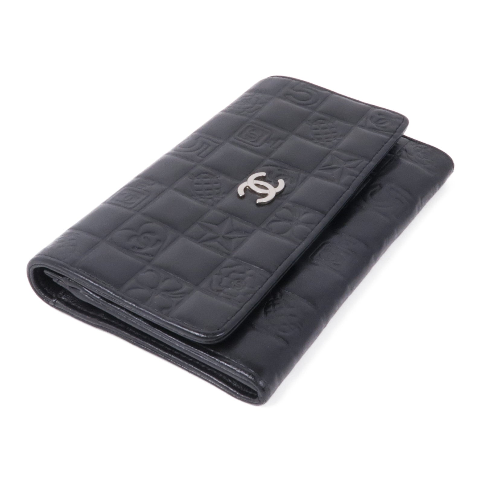 CHANEL 牛皮皮革Vintage Long Wallet銀扣長錢包