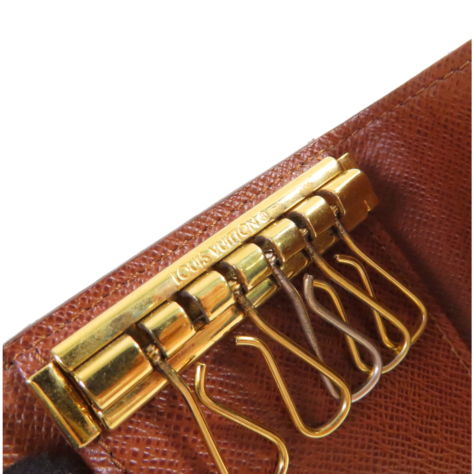 LOUIS VUITTON Monogram 5 Key Holder金扣鎖匙包啡色