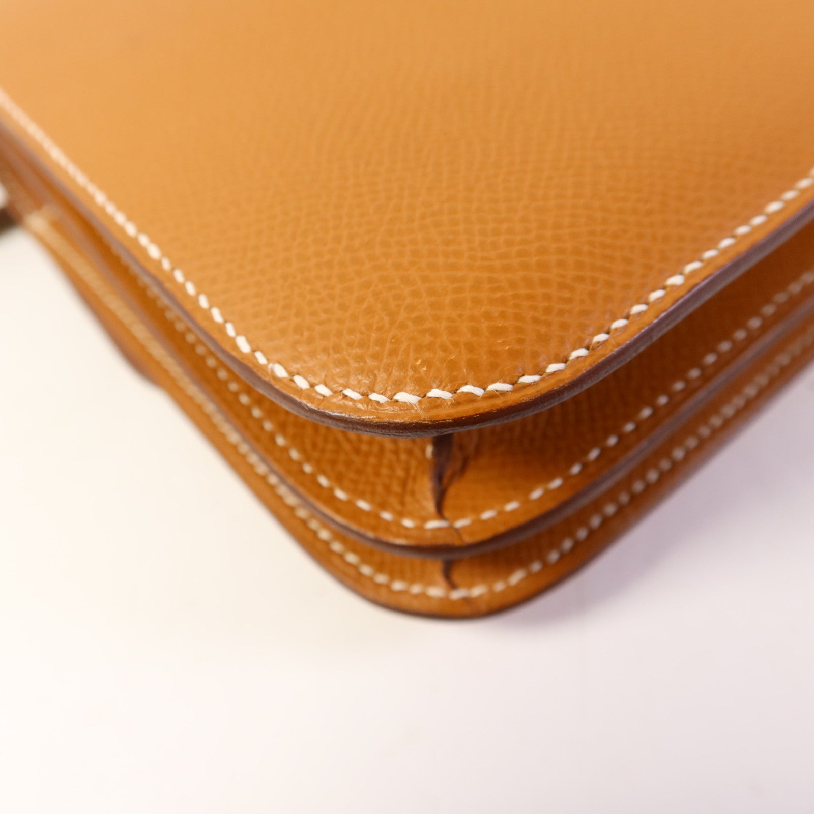 HERMES Epsom皮革Constance Mini金扣肩背袋Gold
