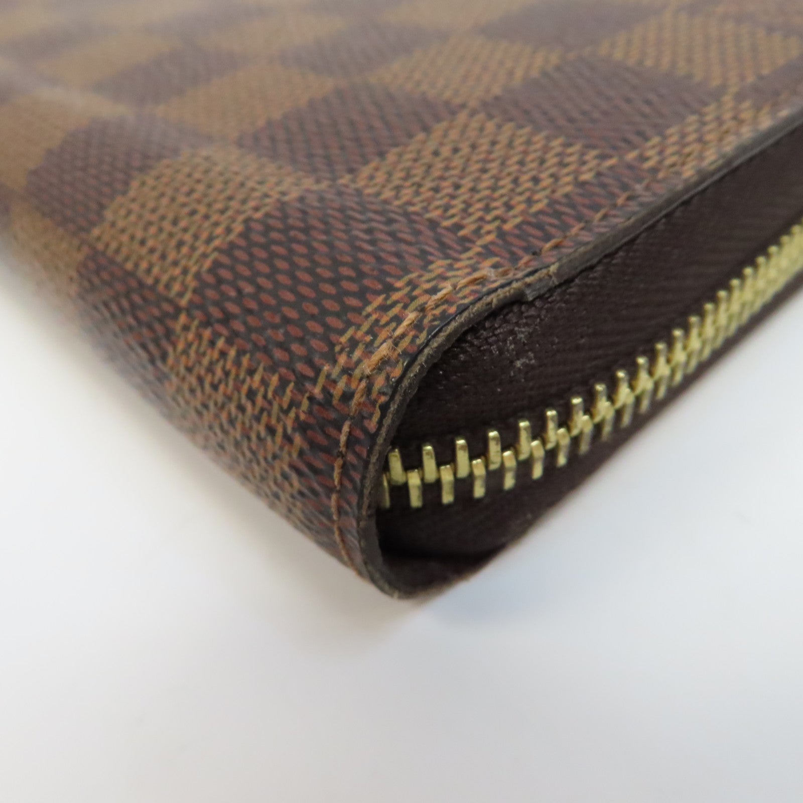 LOUIS VUITTON Damier Zipper Wallet金扣長錢包啡色