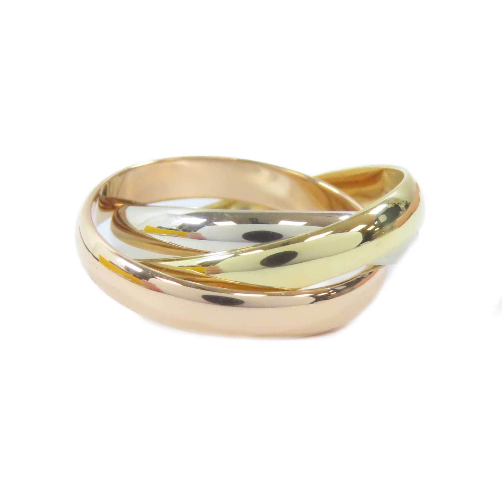 CARTIER 18K黃金/白金/玫瑰金Trinity Ring戒指Cartier#52/US#6.25
