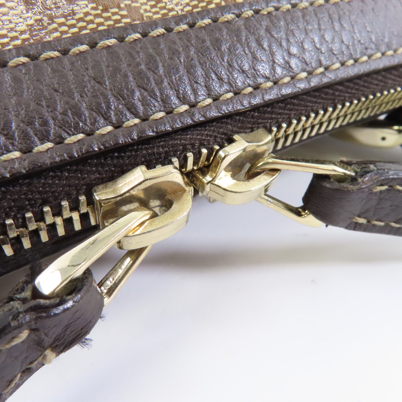 GUCCI PVC Handbag/Shoulder Bag金扣手挽袋/啡色肩背袋