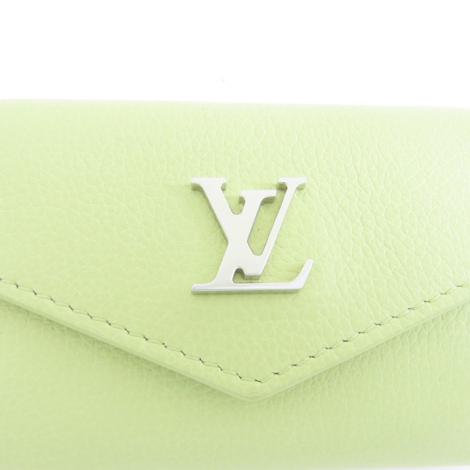 LOUIS VUITTON 牛皮皮革Lockmini Wallet銀扣錢包綠色