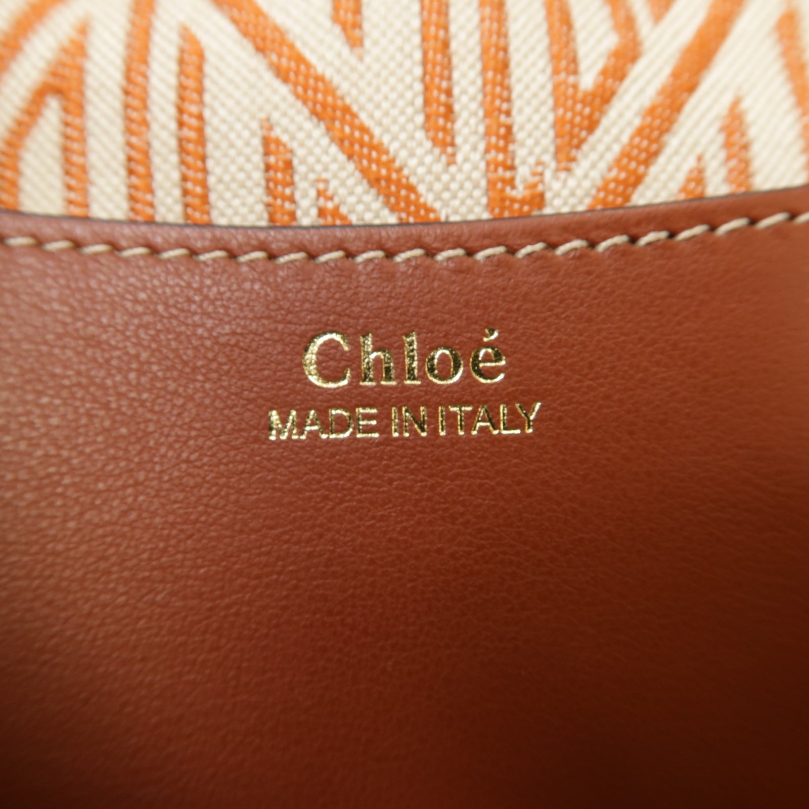 Chloe 牛皮皮革Mini Davia金扣手挽肩背兩用袋棕色