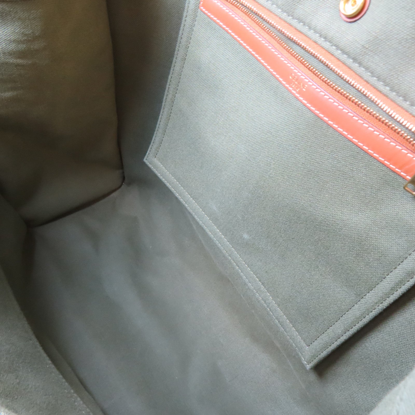 CELINE 【激減優惠】帆布Tote Bag金扣手挽袋綠色