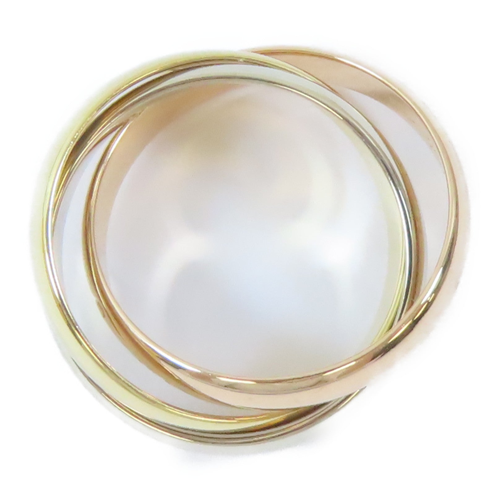 CARTIER 18K黃金/白金/玫瑰金Trinity Ring戒指Cartier#52/US#6.25