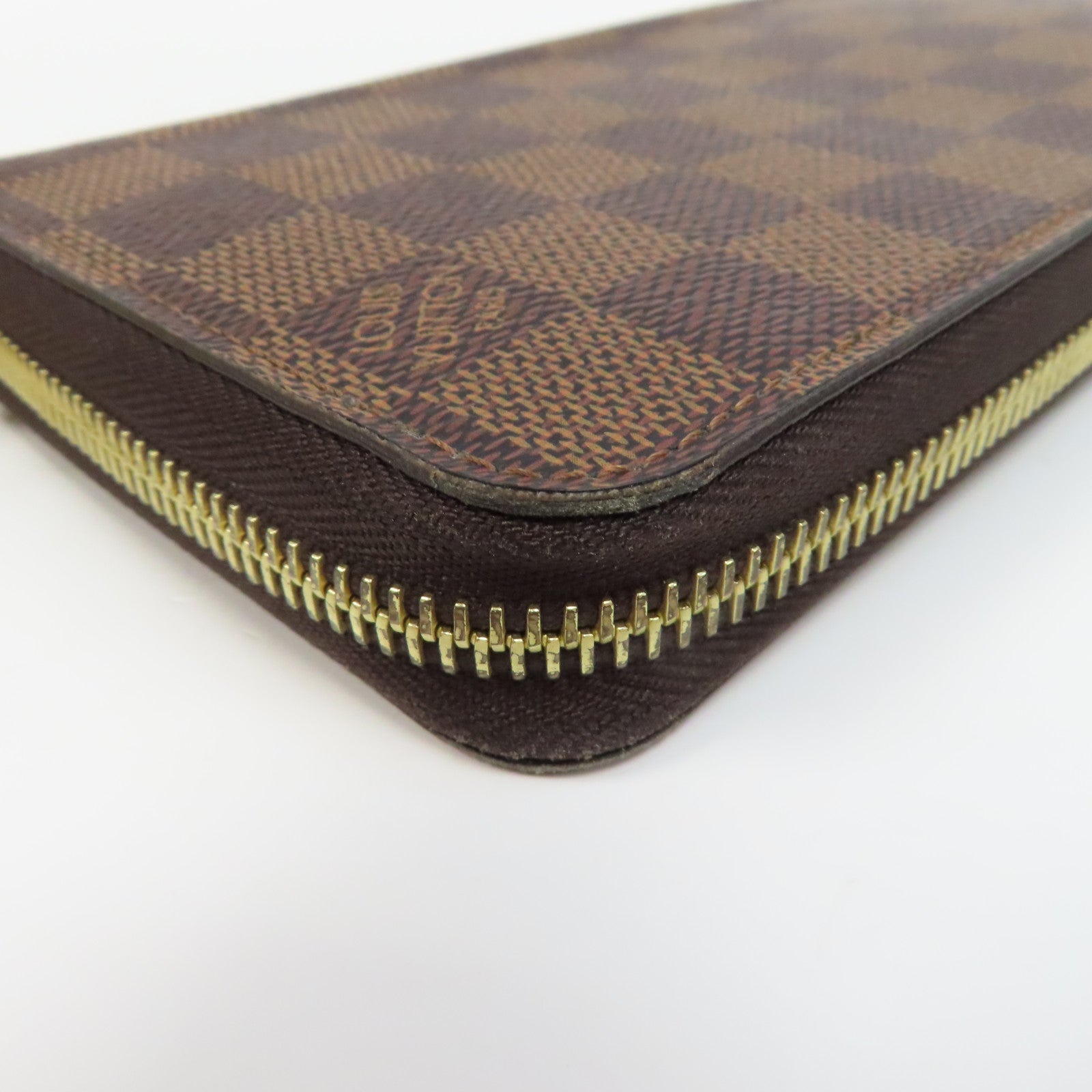 LOUIS VUITTON Damier Zipper Wallet金扣長錢包啡色