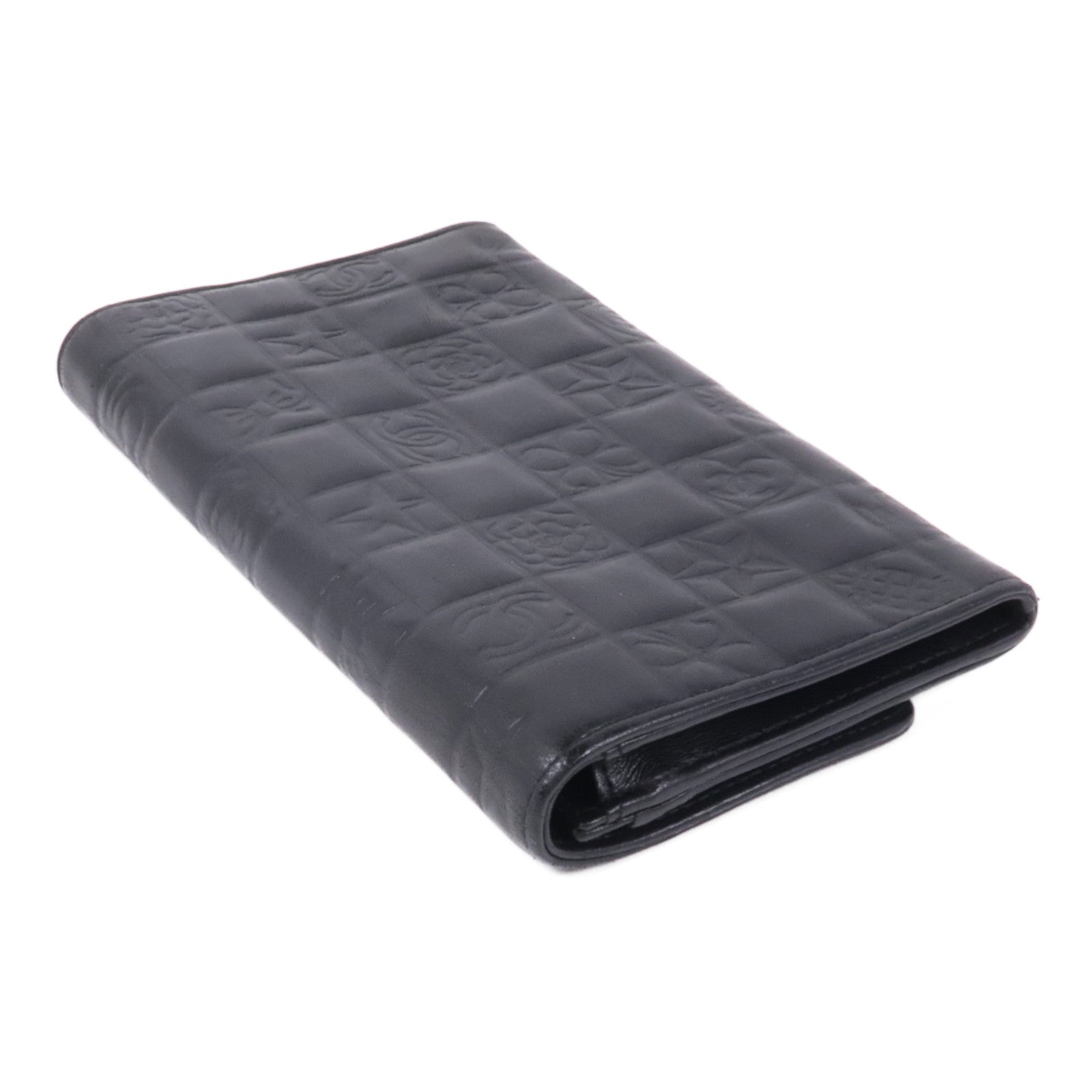 CHANEL 牛皮皮革Vintage Long Wallet銀扣長錢包