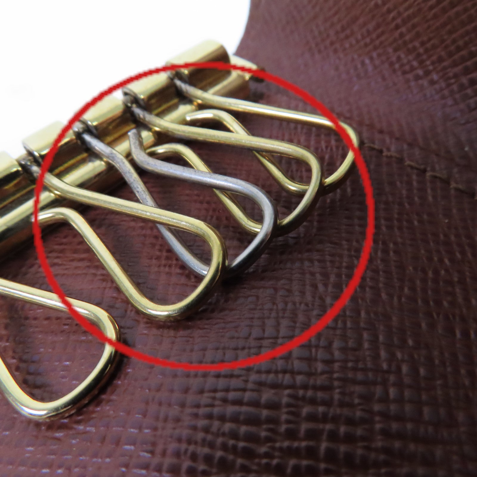 LOUIS VUITTON Monogram 5 Key Holder金扣鎖匙包啡色