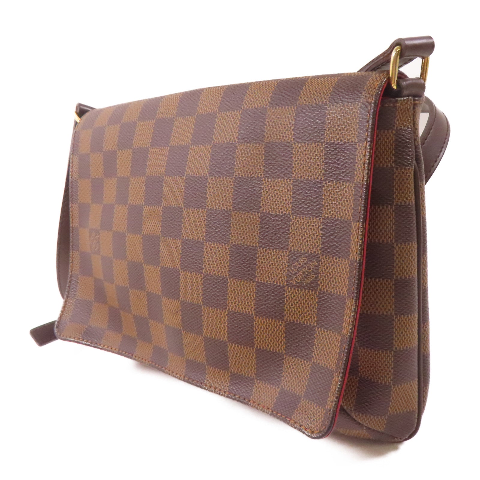 LOUIS VUITTON Damier Musette Tango金扣肩背袋棕色