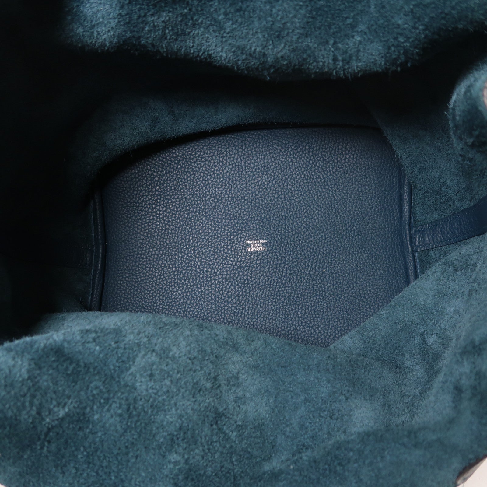 HERMES Clemence皮革Picotin GM銀扣手挽袋Colvert