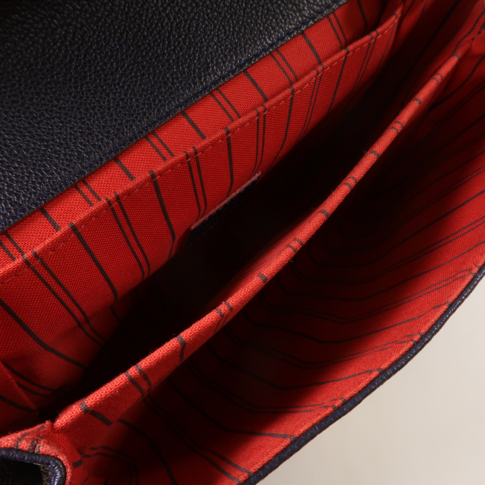 LOUIS VUITTON Monogram Empreinte Pochette Metis金扣手挽肩背兩用袋深藍色