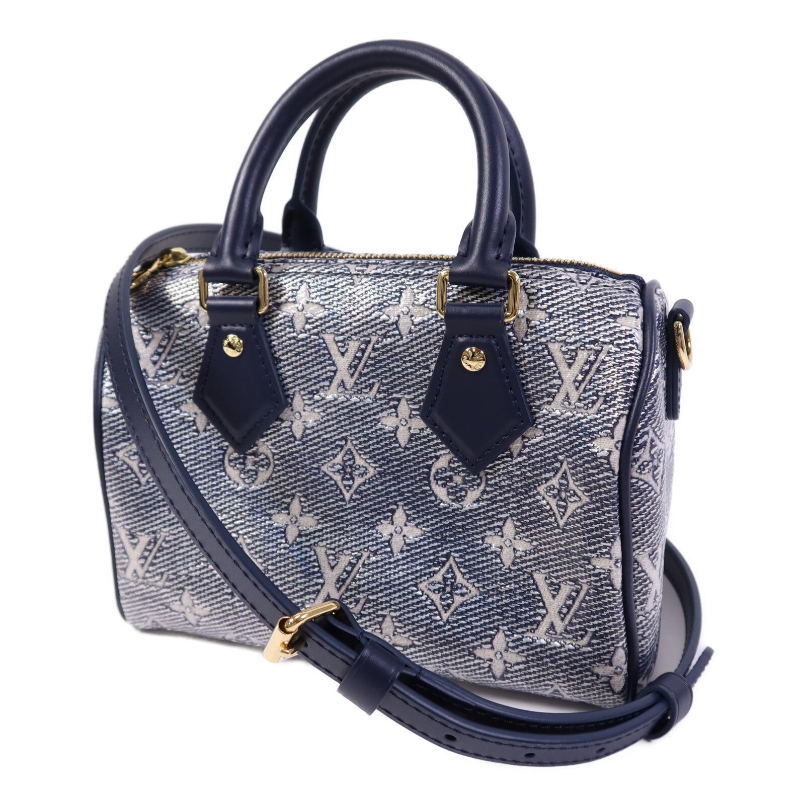 LOUIS VUITTON Monogram Laminated Jacquard Speedy Bandoulière 20金扣手挽肩背兩用袋