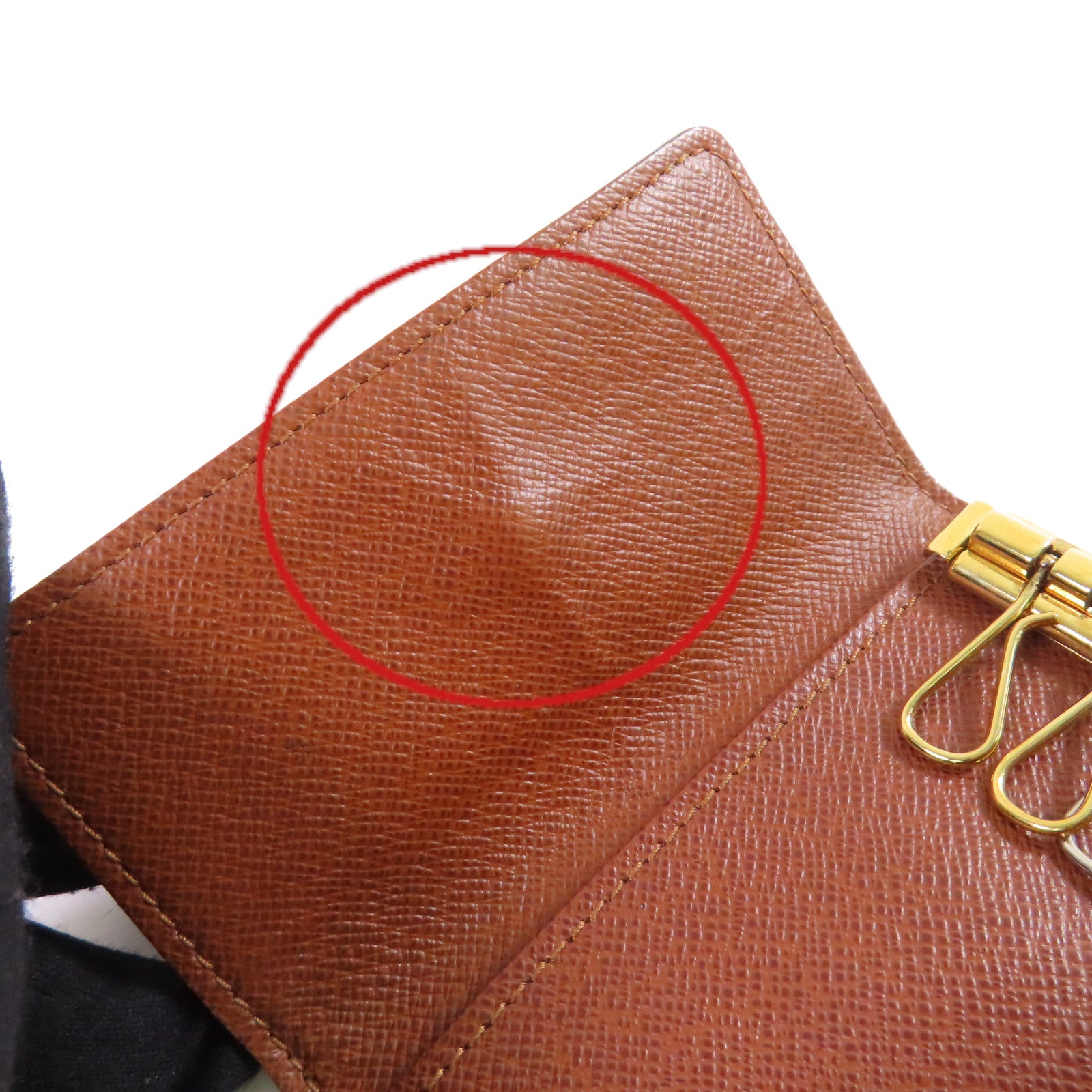 LOUIS VUITTON Monogram 5 Key Holder金扣鎖匙包啡色