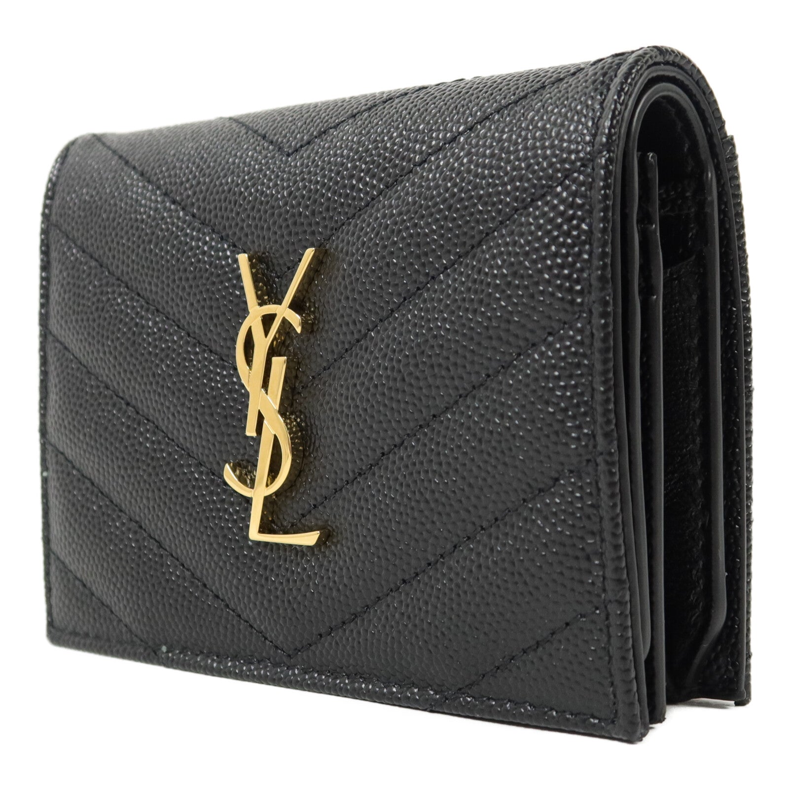 SAINT LAURENT 牛皮皮革Cassandre Matelasse Flap Card Case錢包