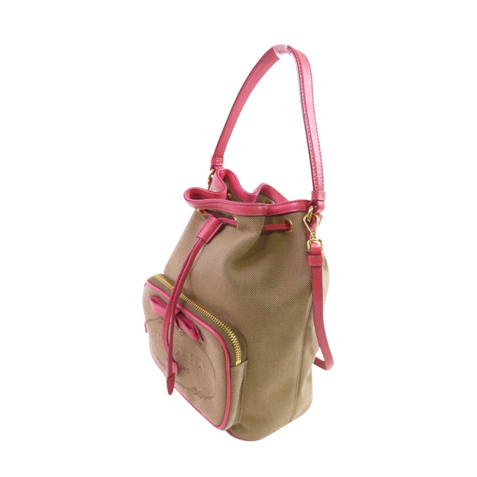 PRADA 帆布Mini Bucket 2Way Shoulder Bag手挽肩背兩用袋