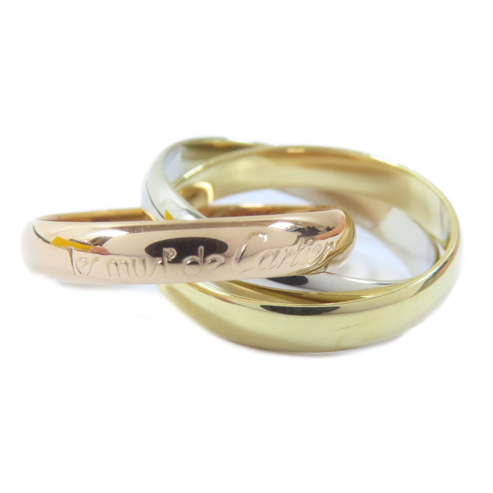 CARTIER 18K黃金/白金/玫瑰金Trinity Ring戒指Cartier#52/US#6.25