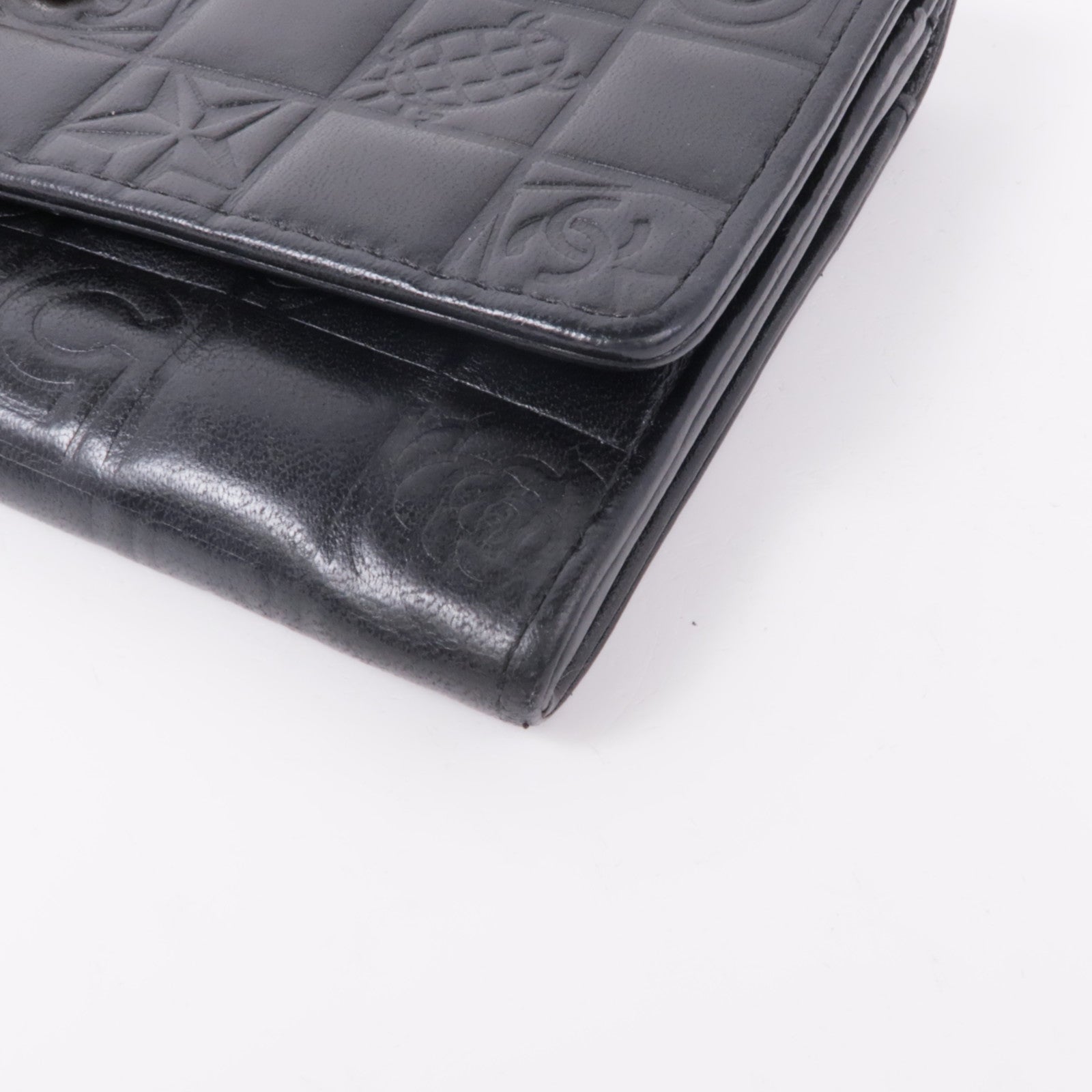 CHANEL 牛皮皮革Vintage Long Wallet銀扣長錢包