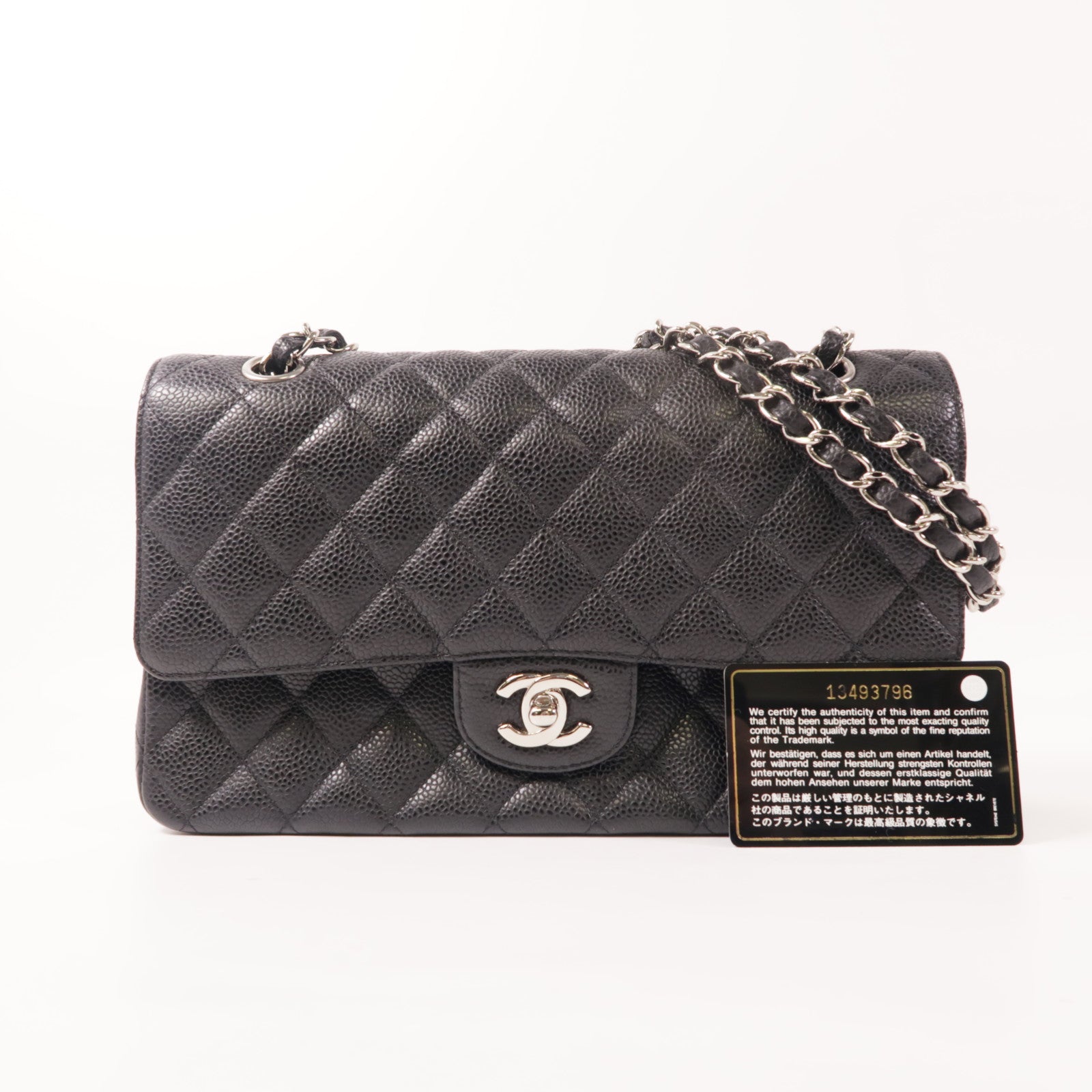 CHANEL 牛皮皮革Classic 25銀扣鏈帶肩背袋