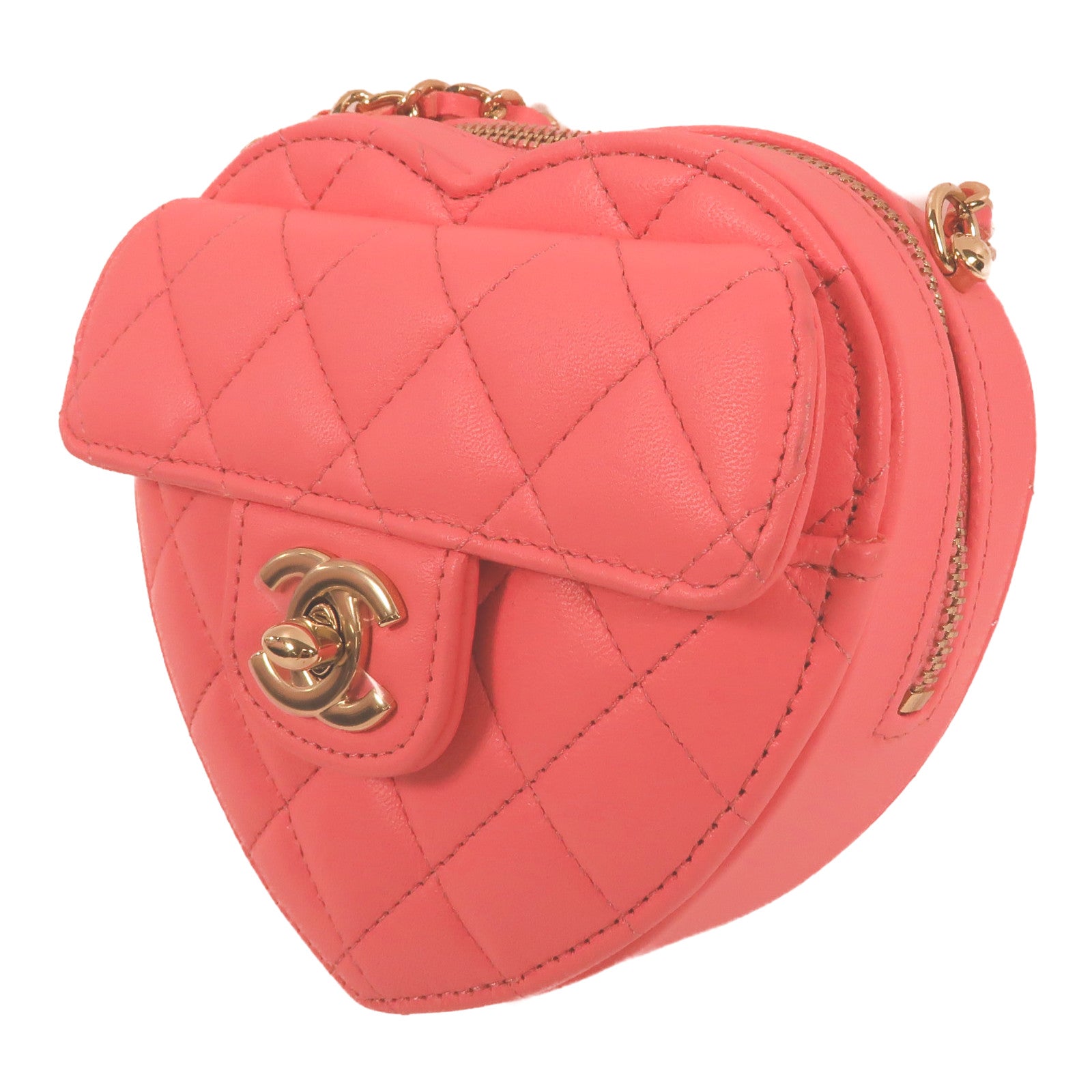 CHANEL 羊皮皮革CC In Love Heart肩背袋