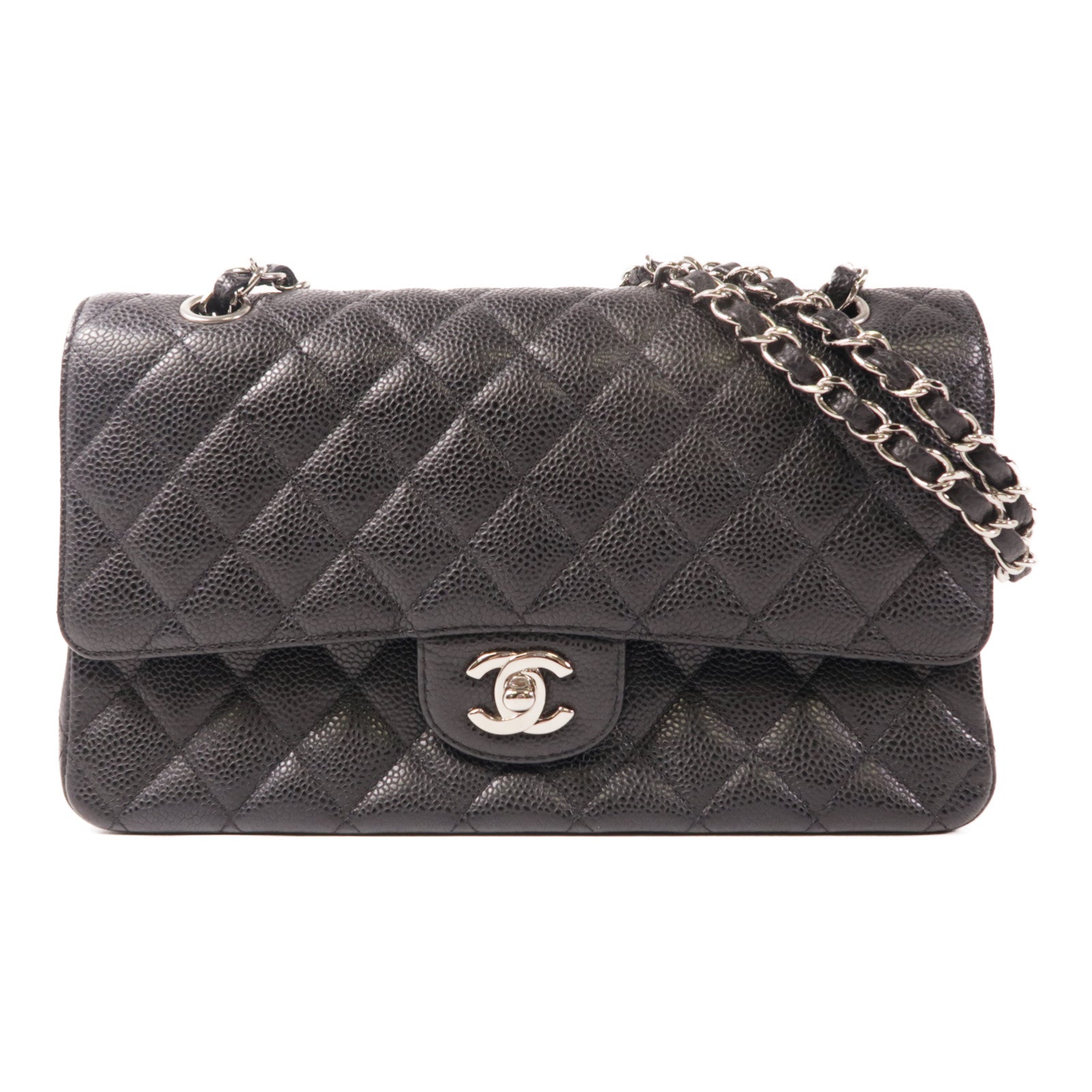 CHANEL 牛皮皮革Classic 25銀扣鏈帶肩背袋