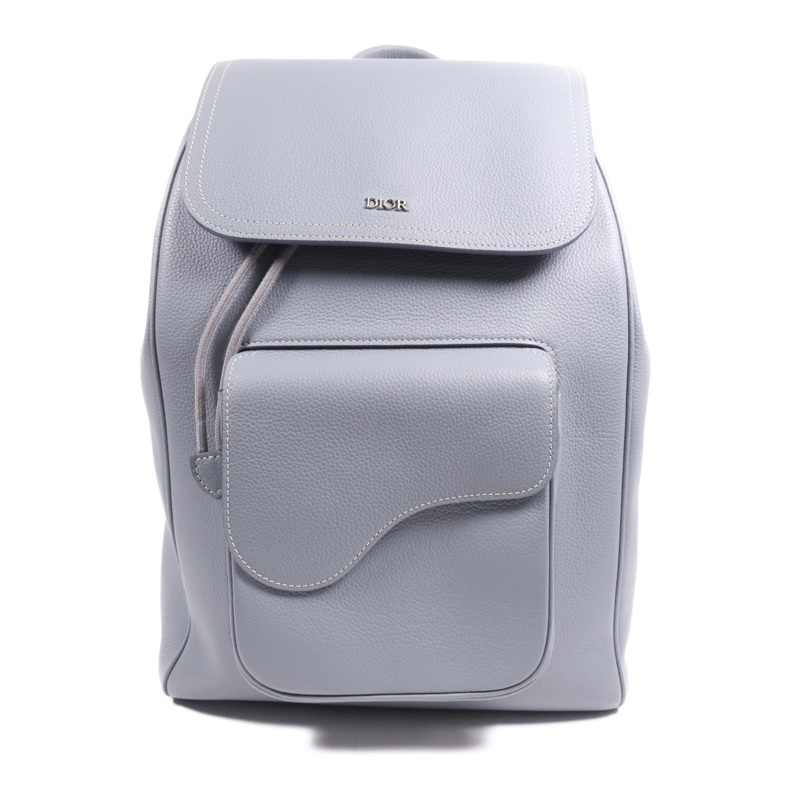 Dior 牛皮皮革Saddle Backpack銀扣背包