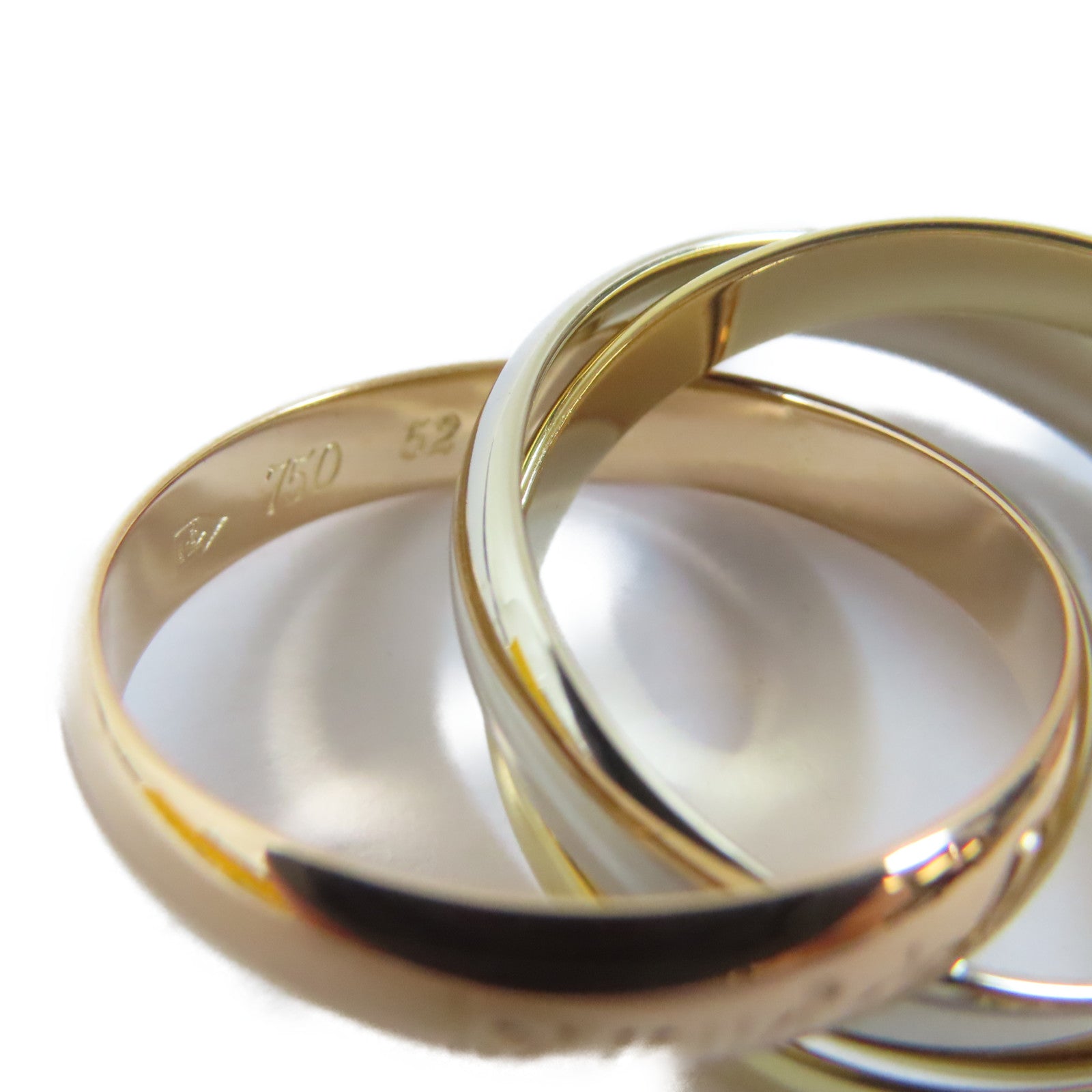 CARTIER 18K黃金/白金/玫瑰金Trinity Ring戒指Cartier#52/US#6.25