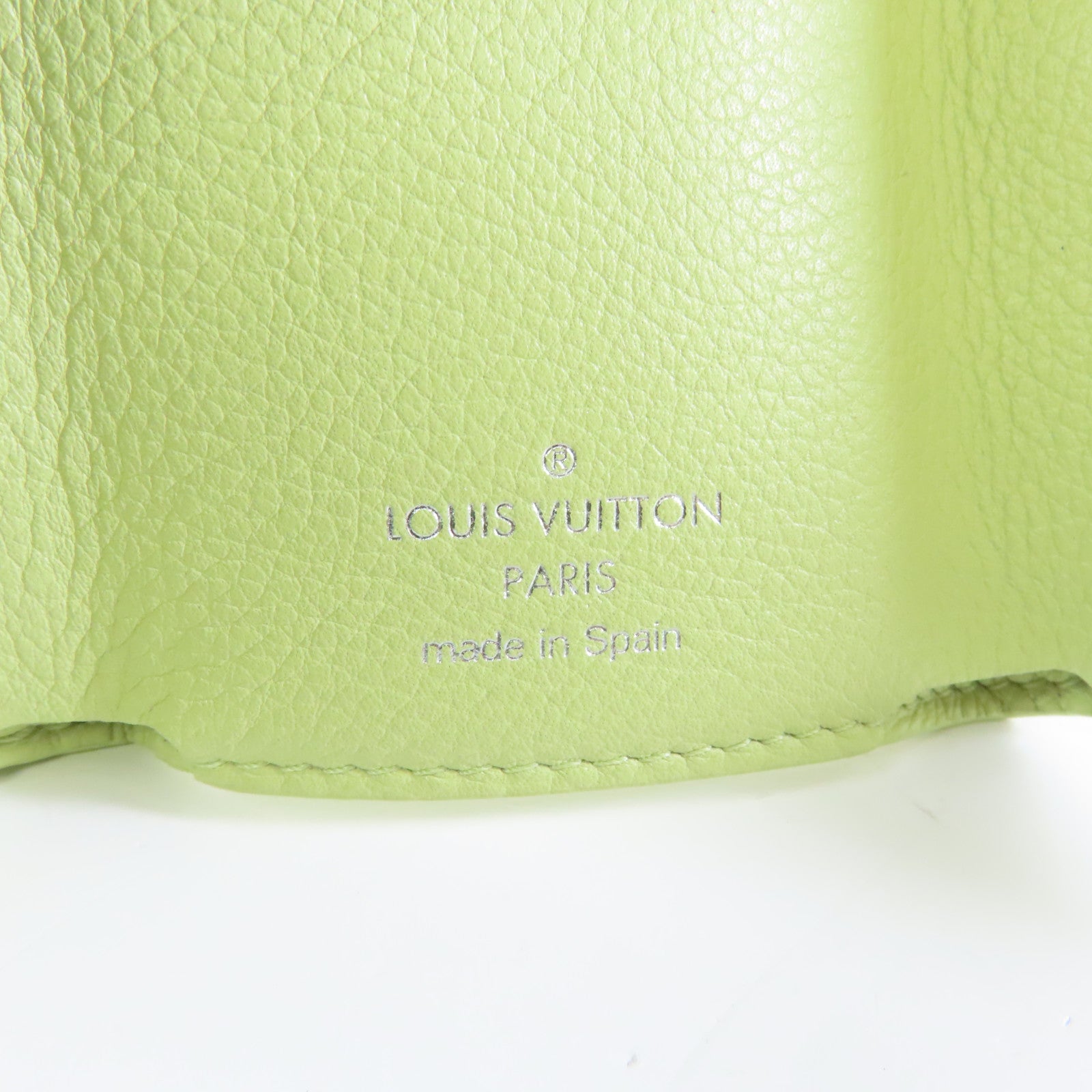 LOUIS VUITTON 牛皮皮革Lockmini Wallet銀扣錢包綠色