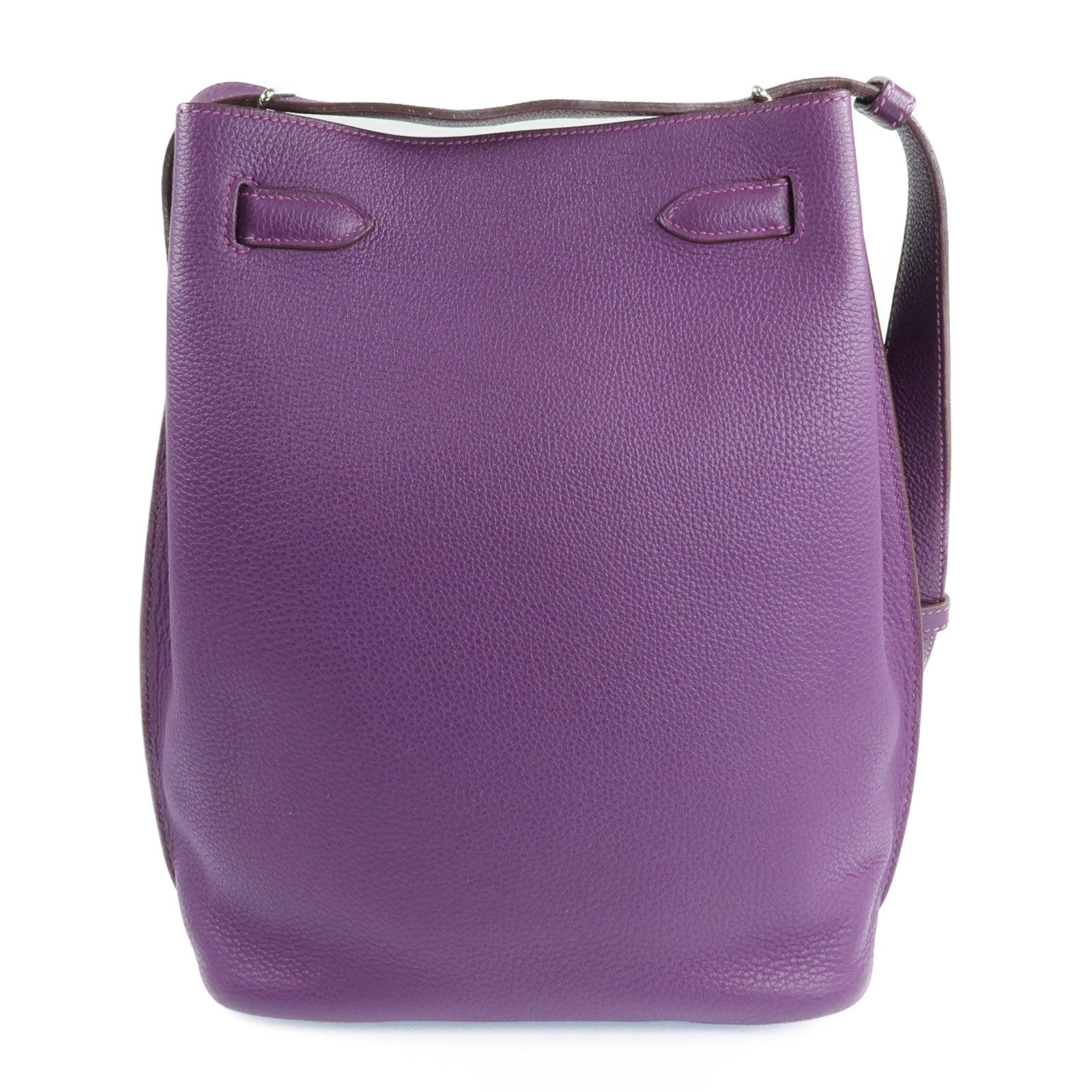HERMES Clemence皮革So Kelly 22銀扣肩背袋Anemone