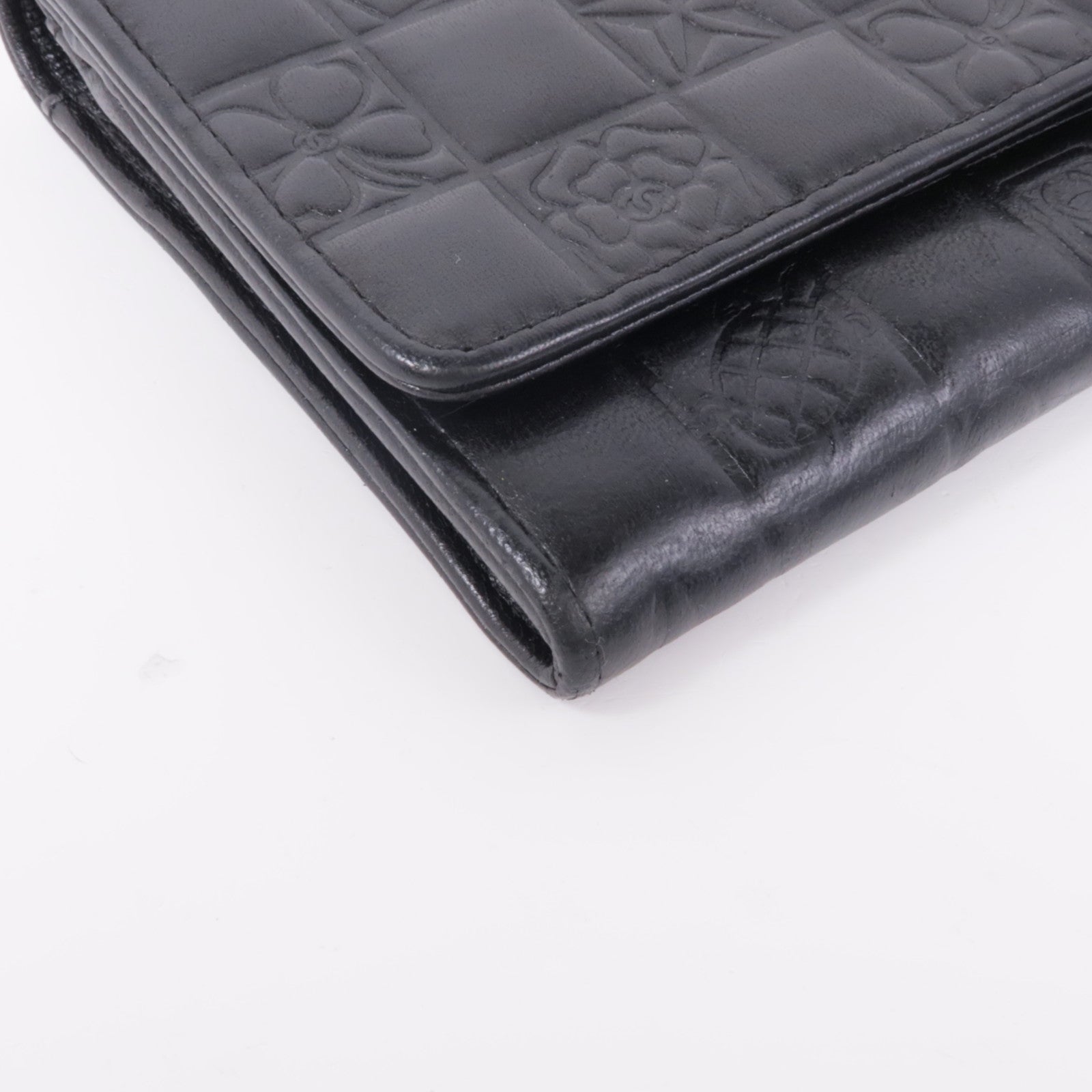 CHANEL 牛皮皮革Vintage Long Wallet銀扣長錢包