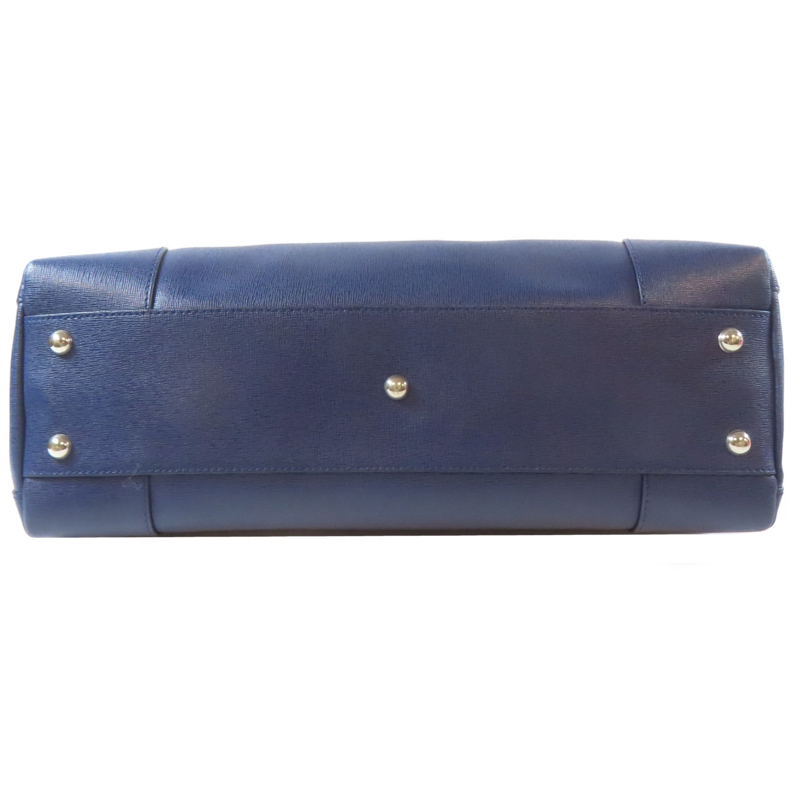 Furla 牛皮皮革2 Way Shoulder Bag銀扣手挽肩背兩用袋藍色