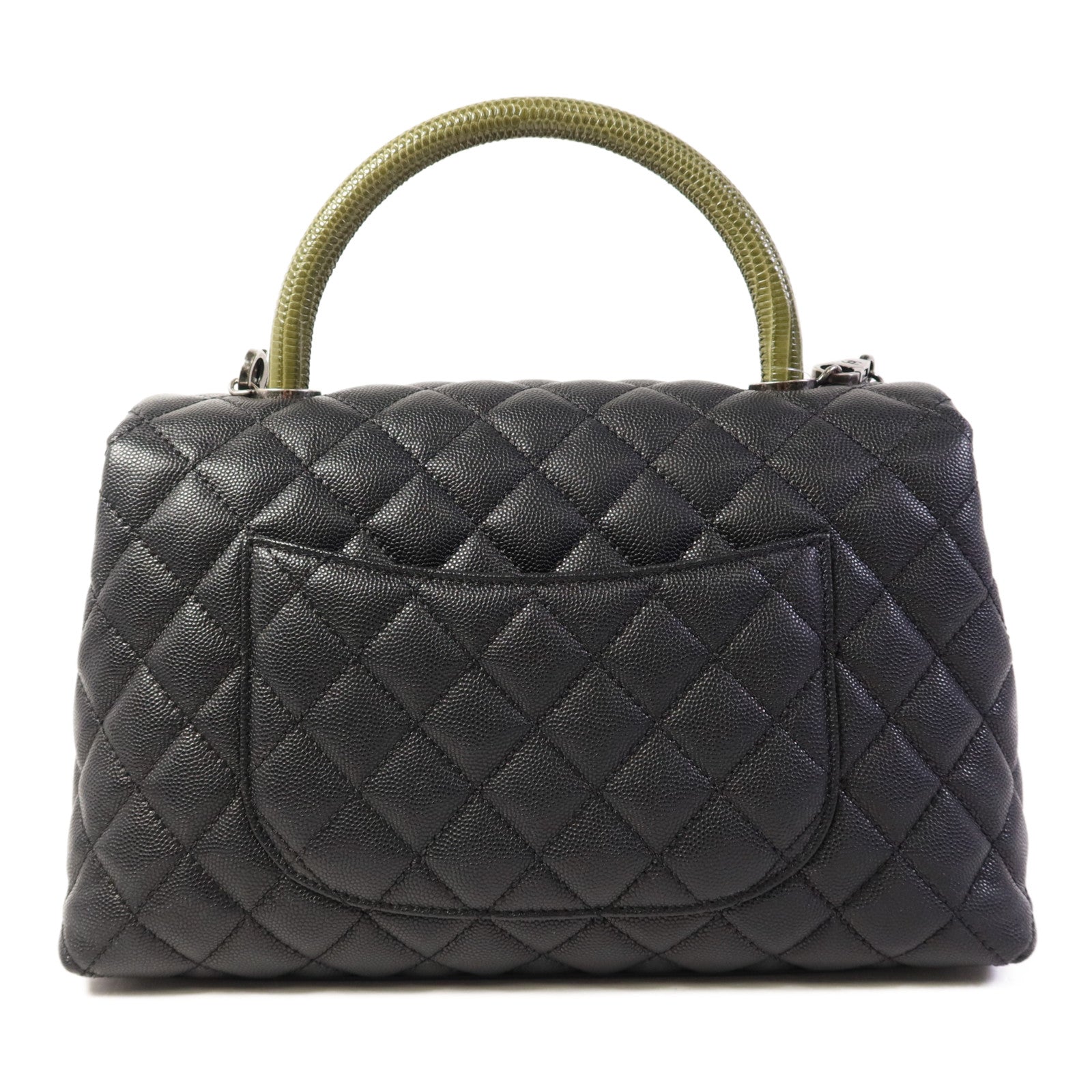 CHANEL 牛皮皮革/蜥蝪皮革Coco Handle Large手挽肩背兩用袋