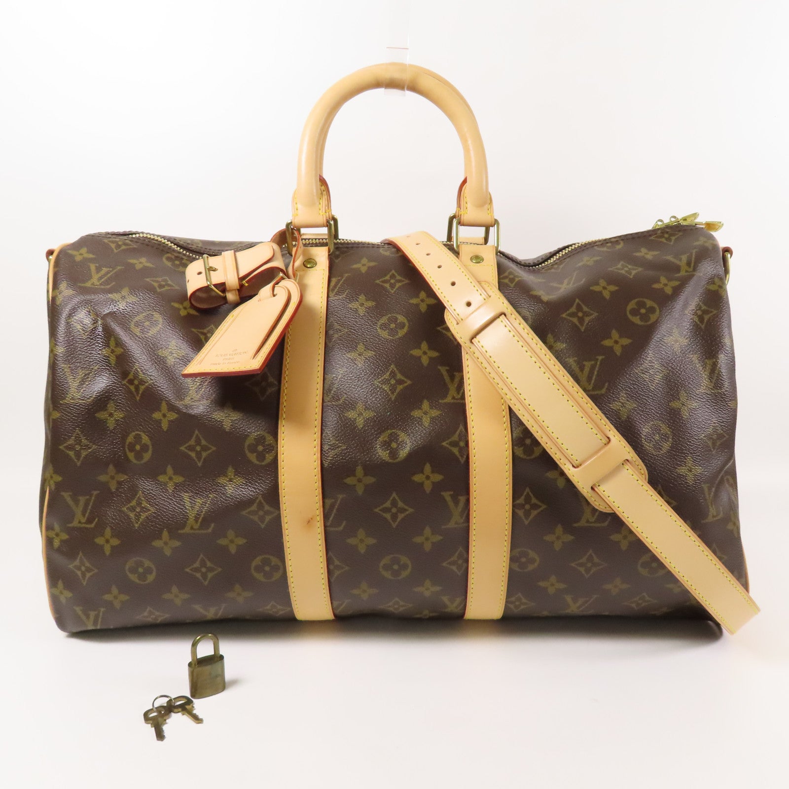 LOUIS VUITTON Monogram Keepall 45金扣手挽肩背兩用袋