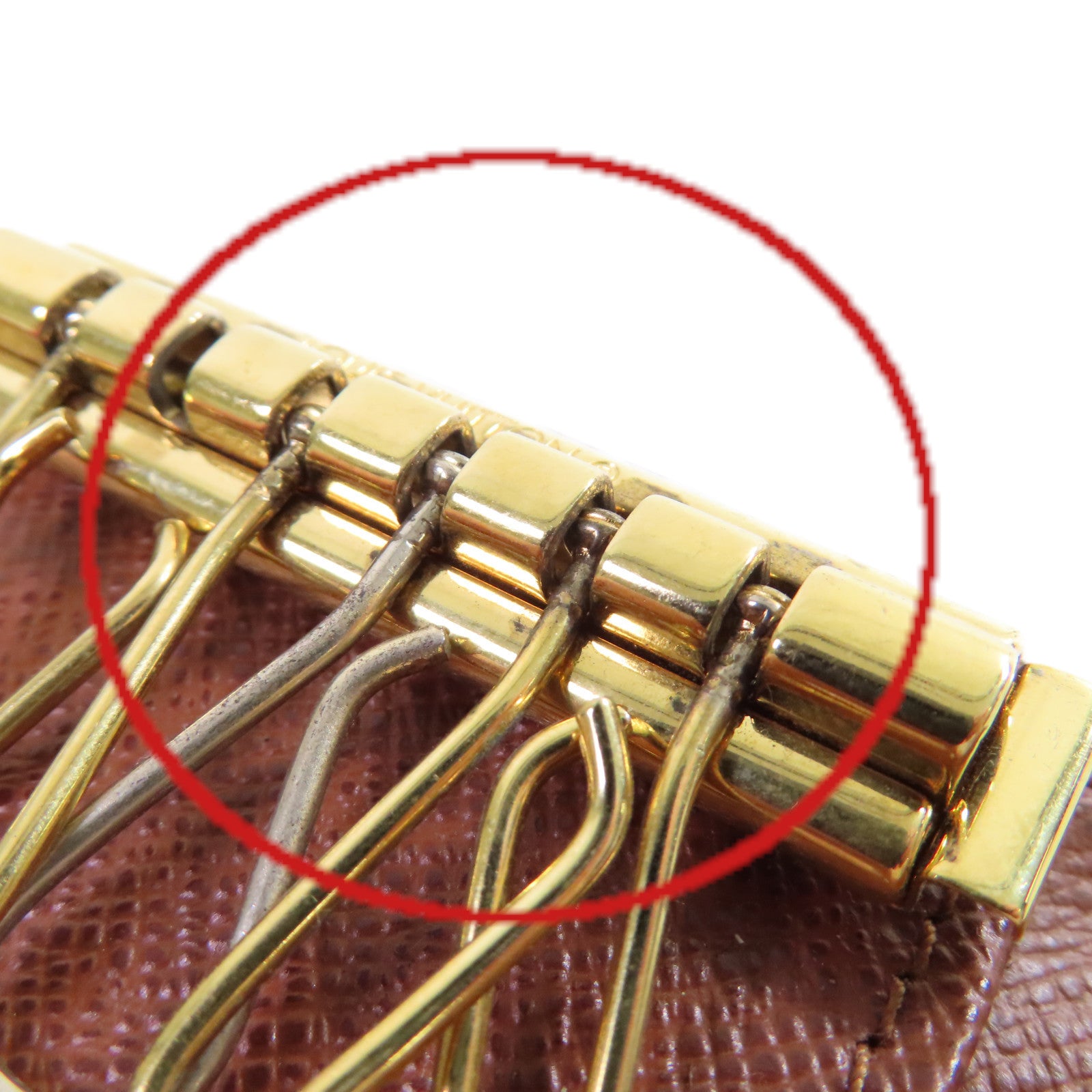 LOUIS VUITTON Monogram 5 Key Holder金扣鎖匙包啡色