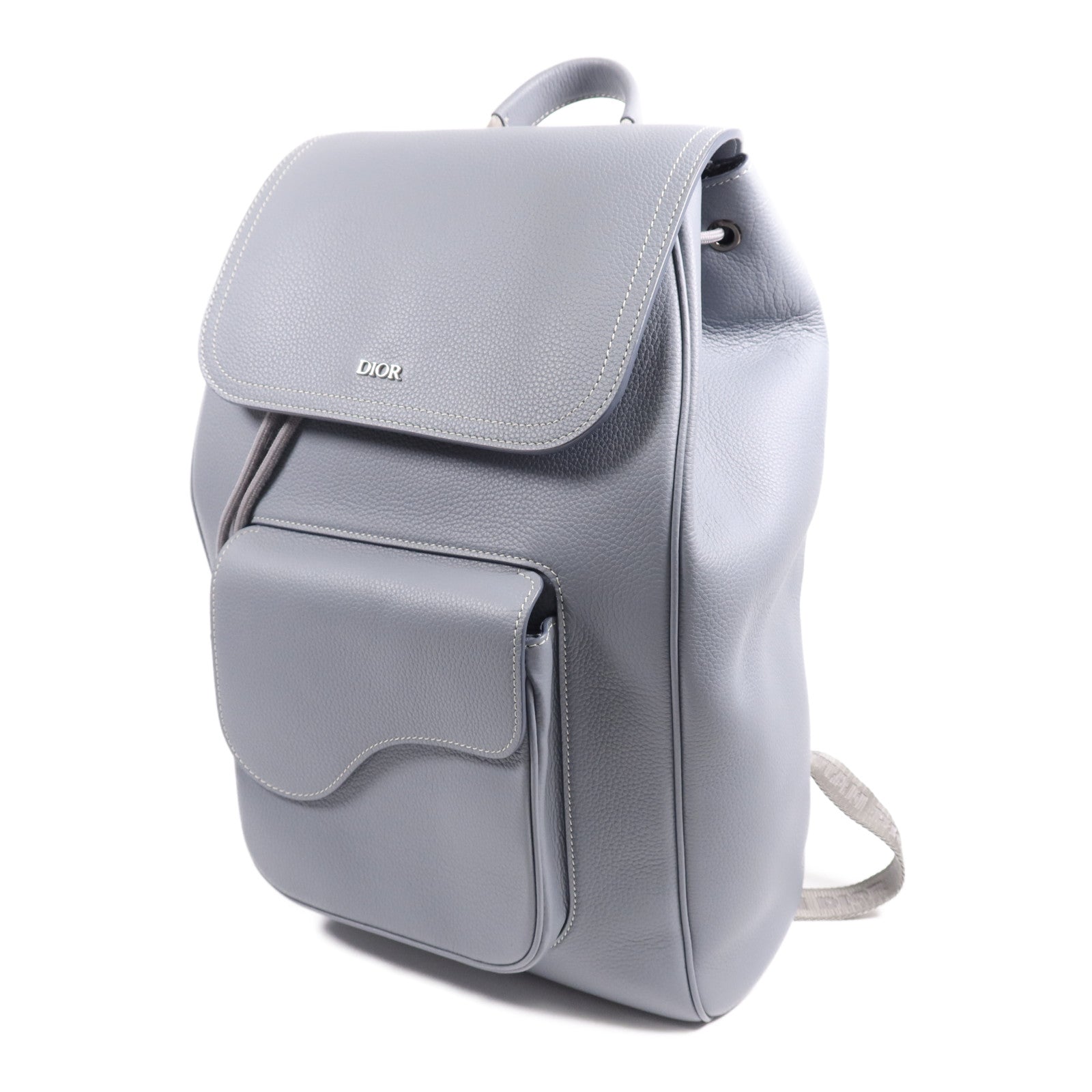 Dior 牛皮皮革Saddle Backpack銀扣背包