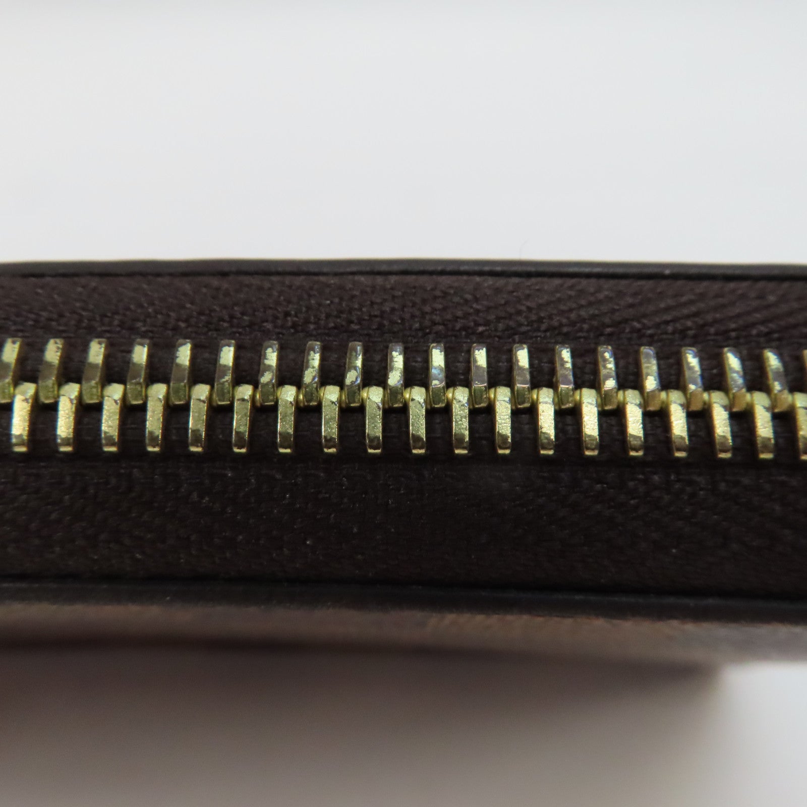 LOUIS VUITTON Damier Zipper Wallet金扣長錢包啡色