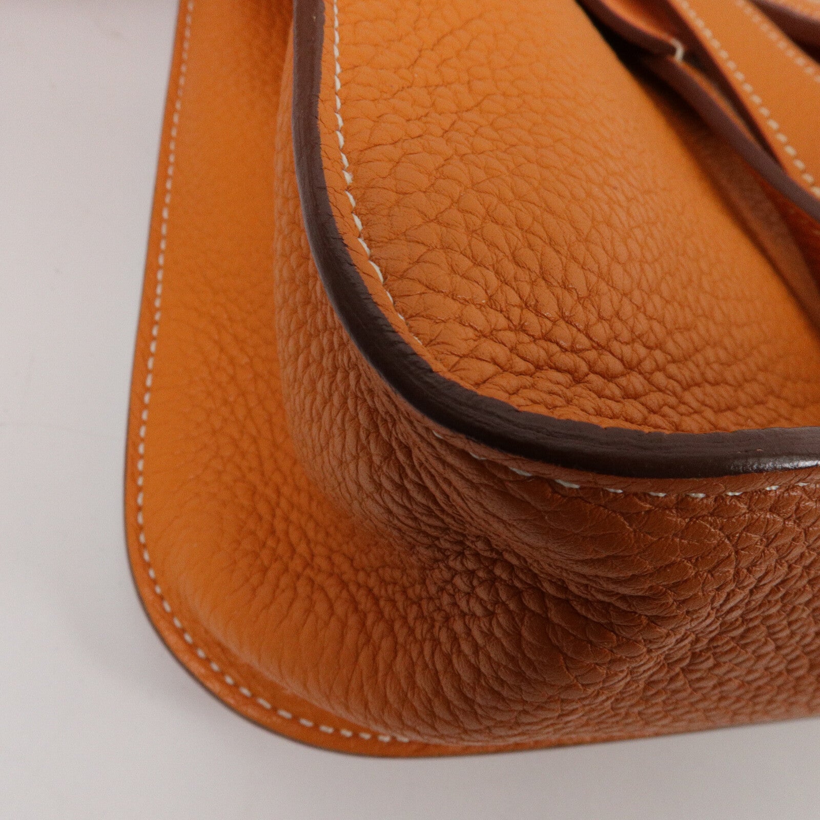HERMES Clemence皮革Halzan 31手挽肩背兩用袋Orange