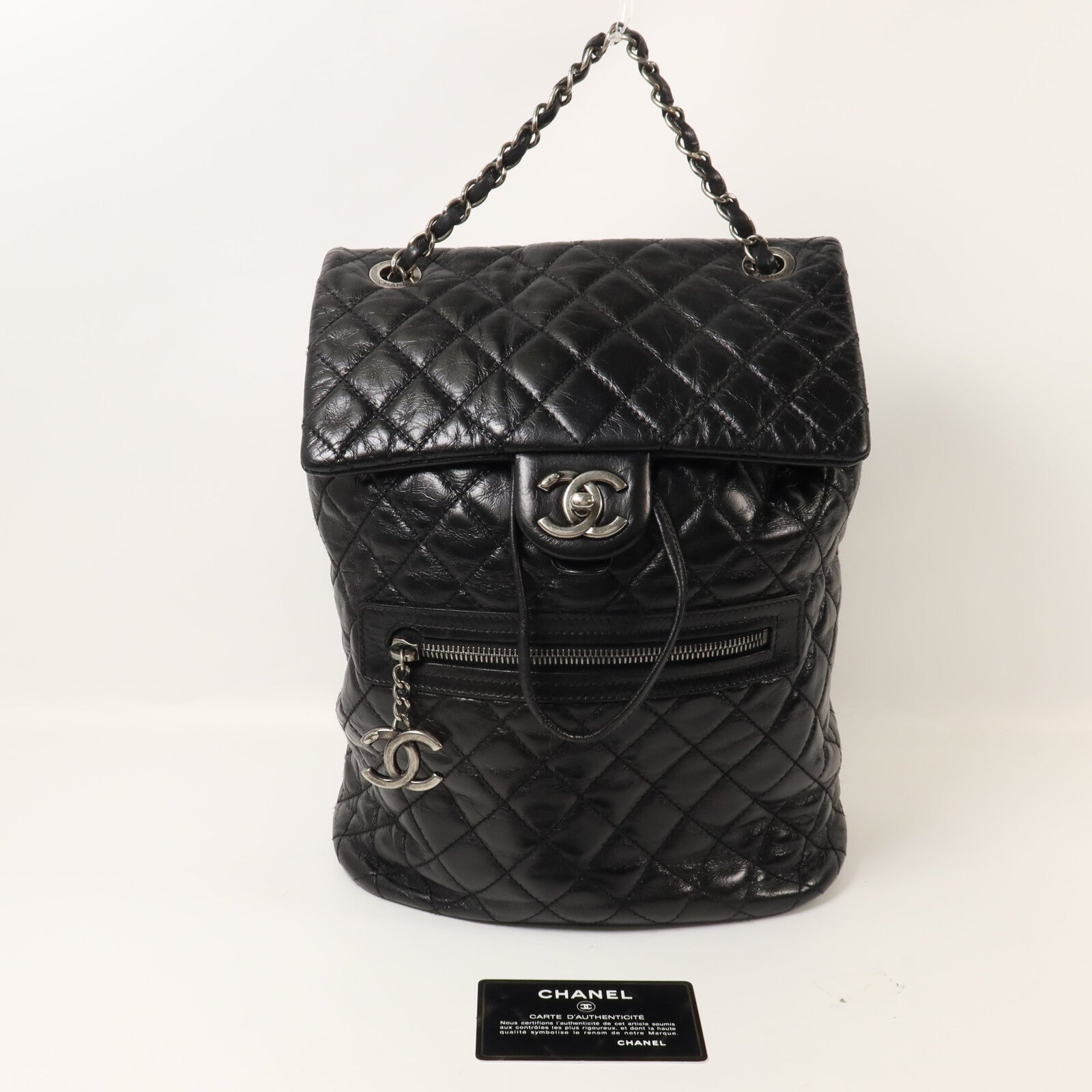 CHANEL 牛皮皮革Mountain Backpack Small鏈帶背包