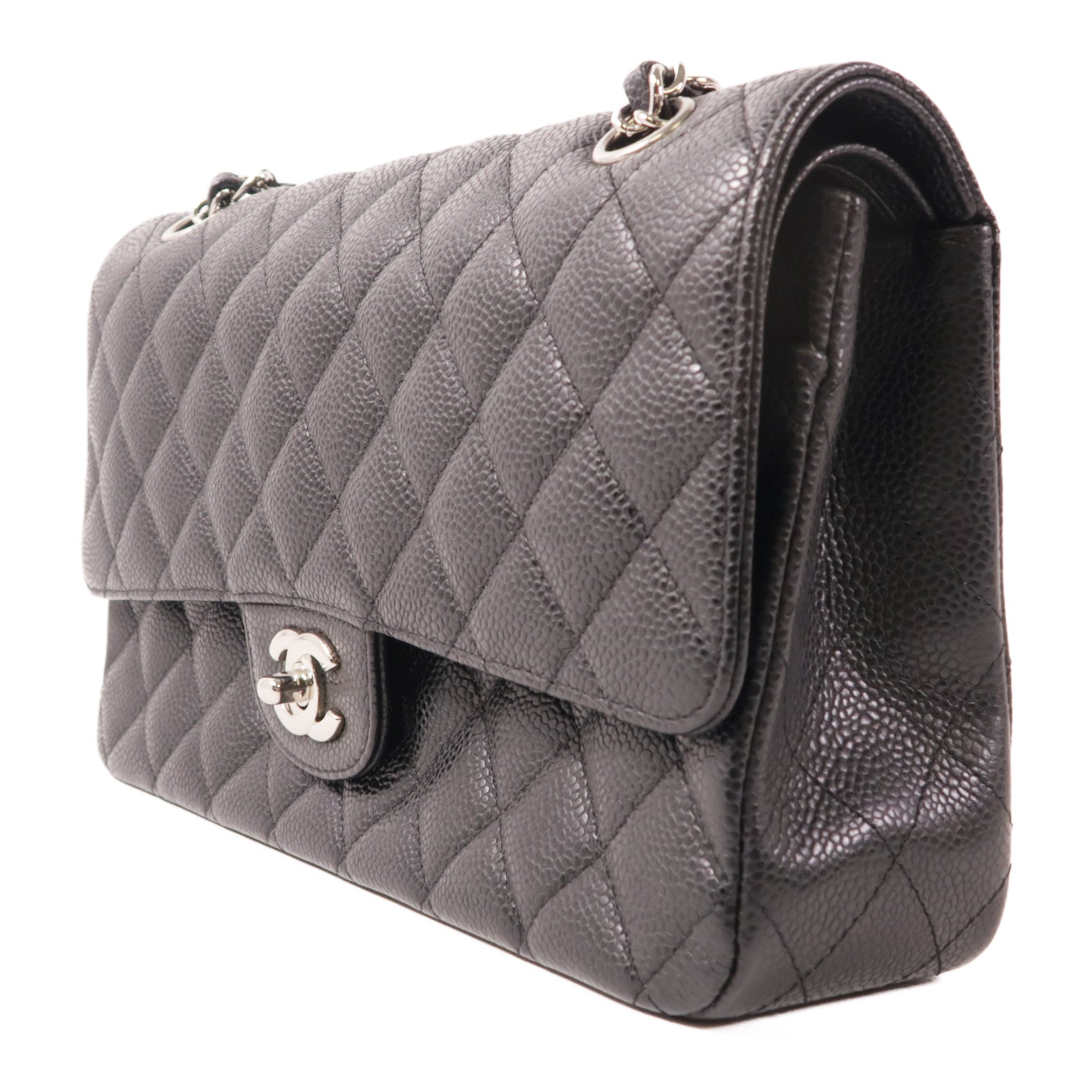 CHANEL 牛皮皮革Classic 25銀扣鏈帶肩背袋