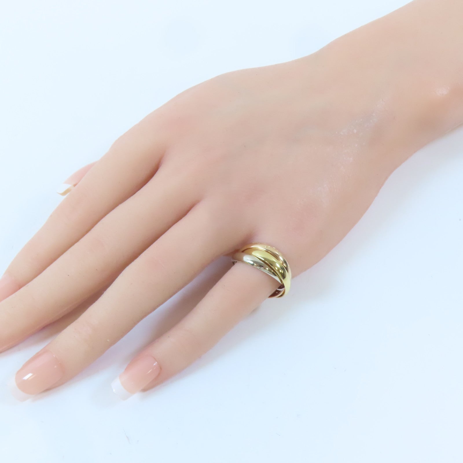 CARTIER 18K黃金/白金/玫瑰金Trinity Ring戒指Cartier#52/US#6.25